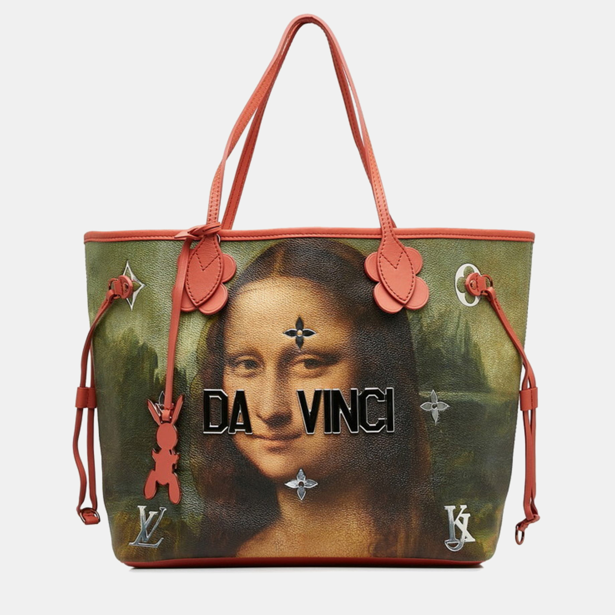 

Louis Vuitton Masters Collection Da Vinci Neverfull Mm Tote Bag Poppy Petal Pink Multicolor Pvc Leather