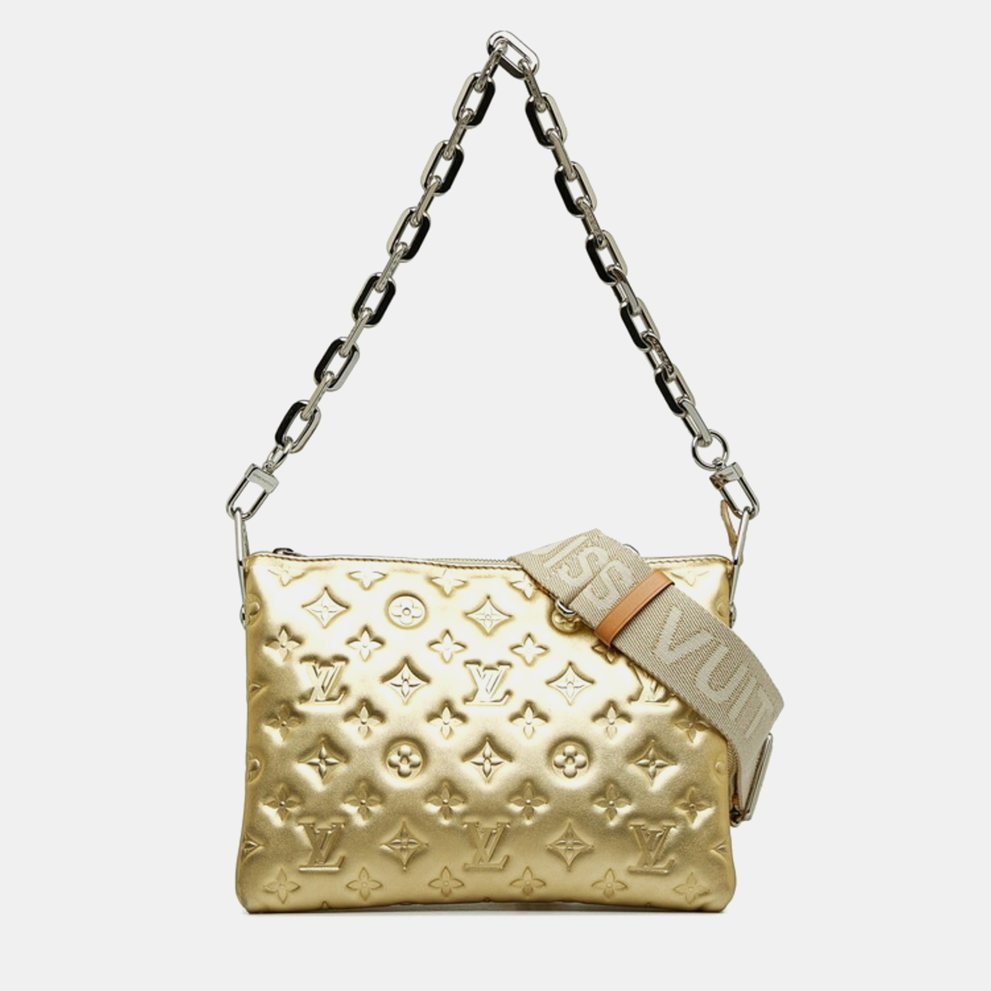 

Louis Vuitton Monogram Coussin Pm Handbag Gold Leather