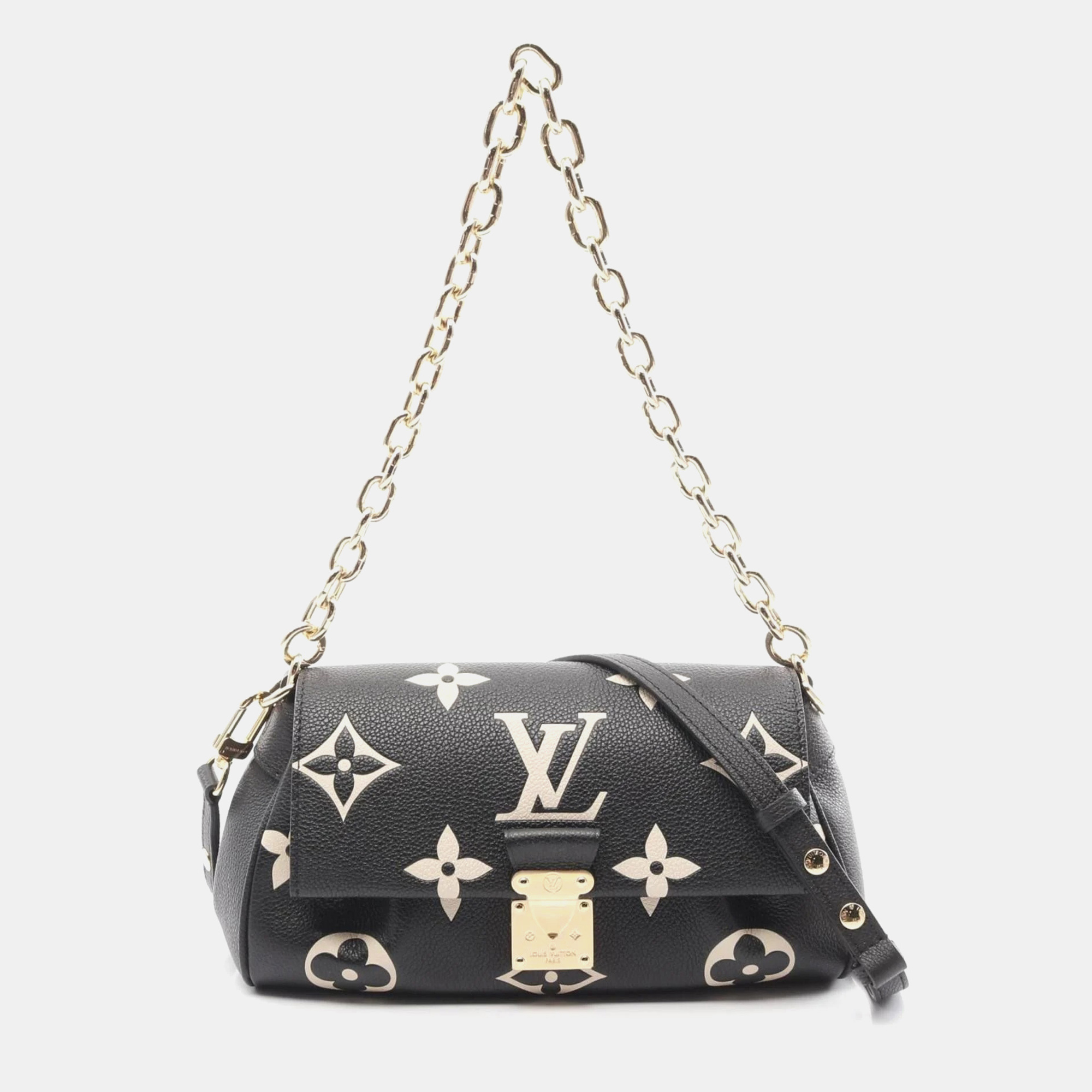 

Louis Vuitton Black/Beige Monogram Giant Leather Favorite Handbag