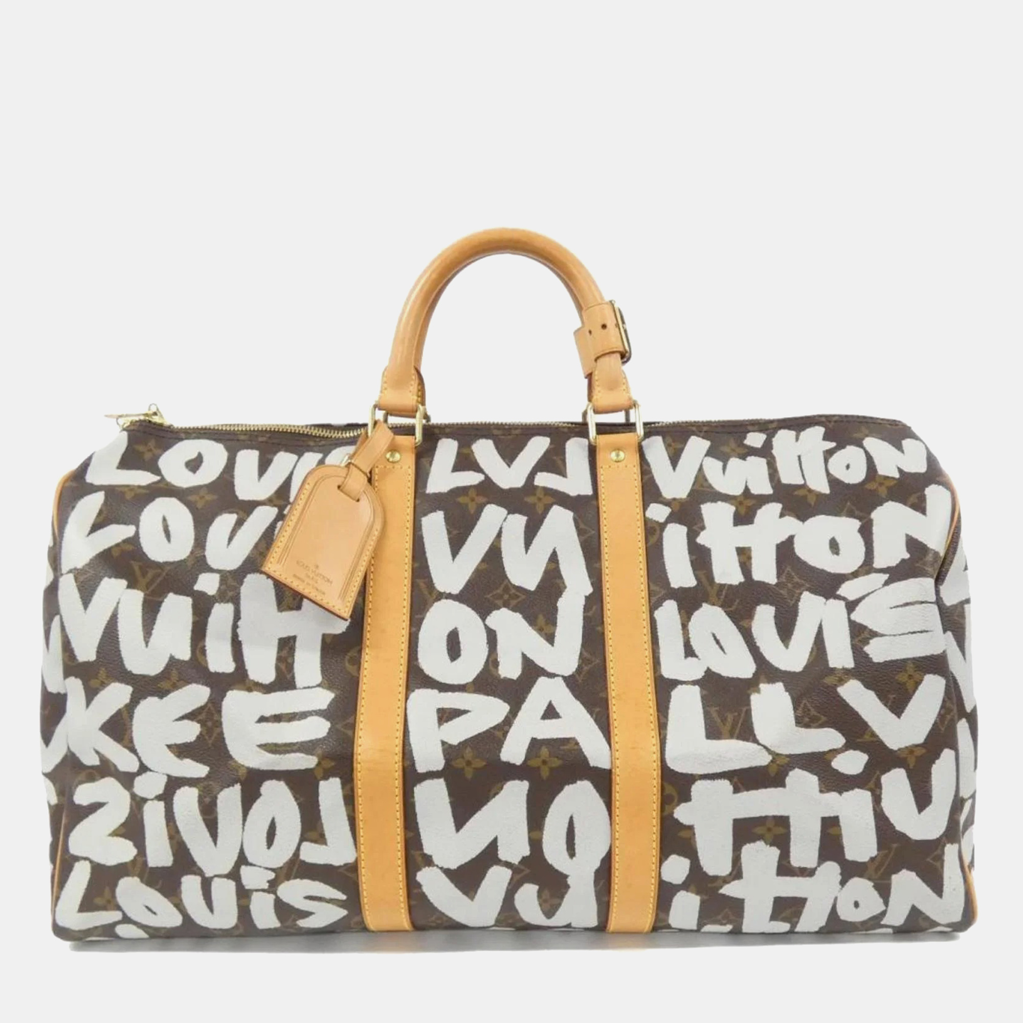 

Louis Vuitton Brown Monogram Graffiti Keepall 50 Boston Bag