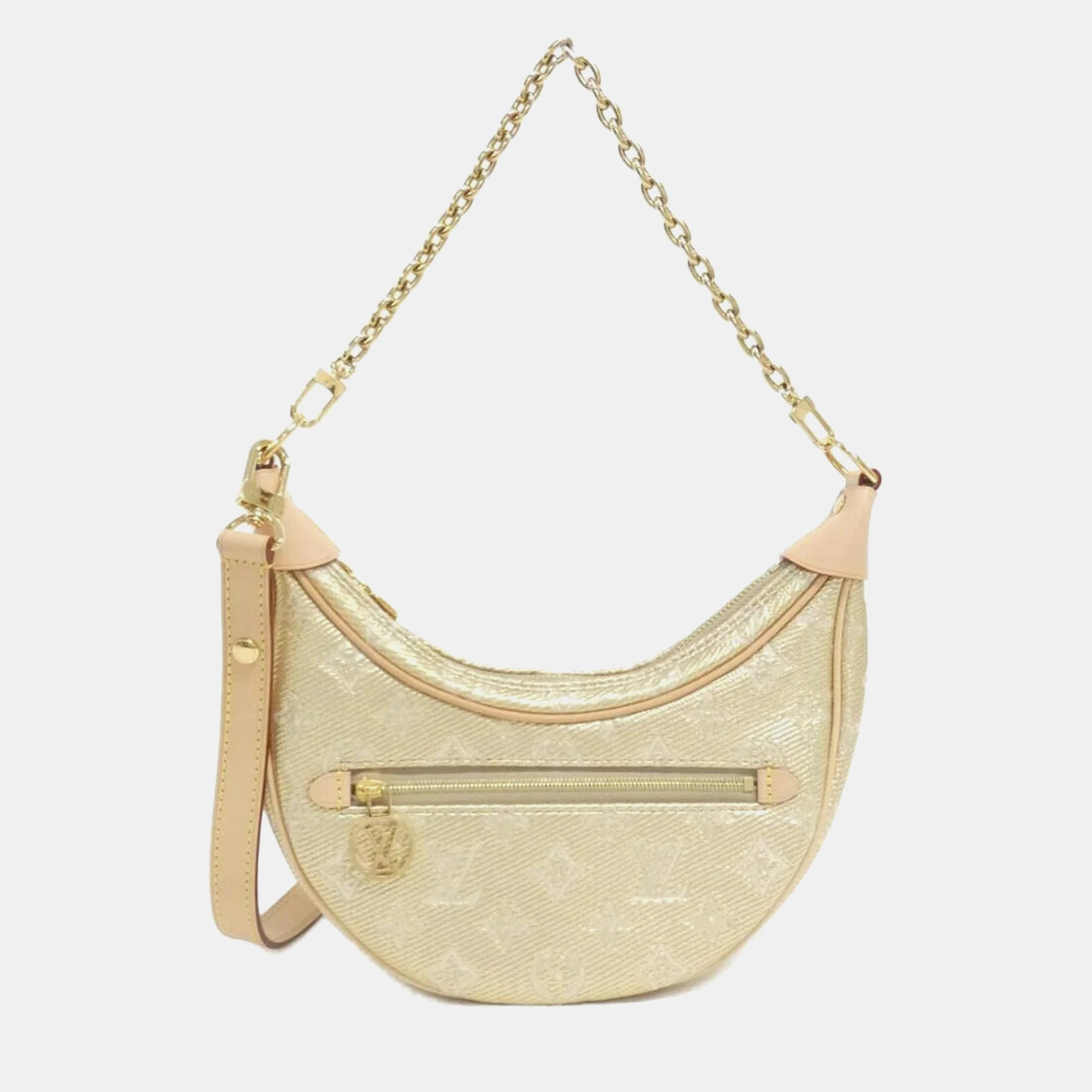 

Louis Vuitton Beige Monogram Laminated Jacquard Loop Shoulder Bag