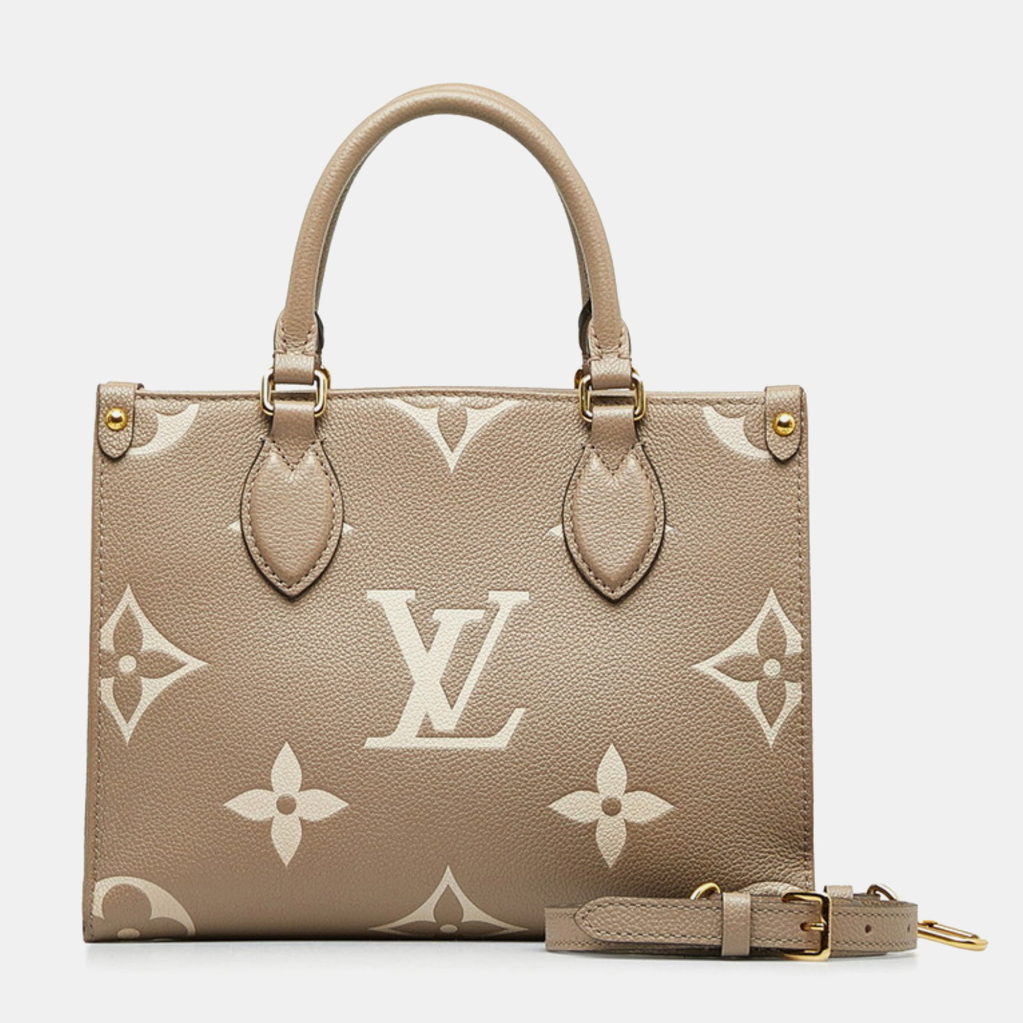 

Louis Vuitton Monogram Empreinte On the Go PM Tote Bag, Beige