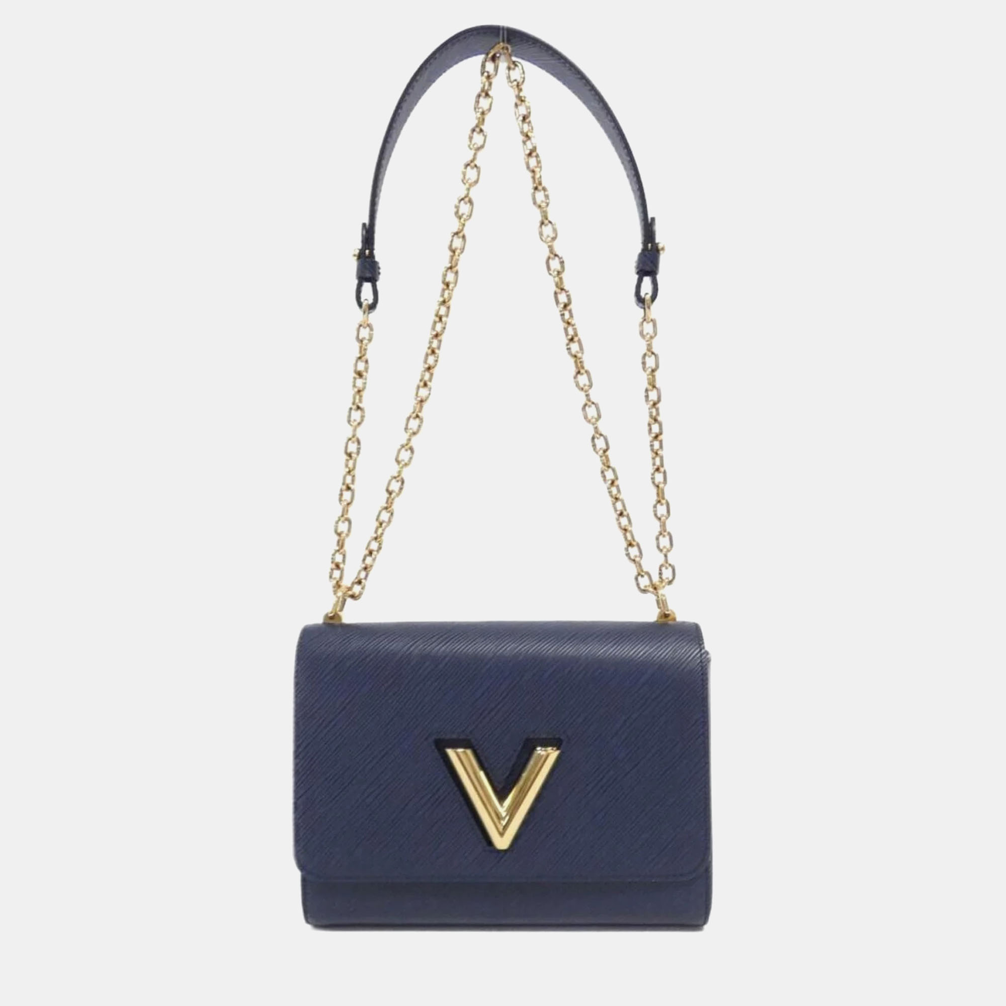 

Louis Vuitton Indigo Leather Twist MM Shoulder Bag, Blue