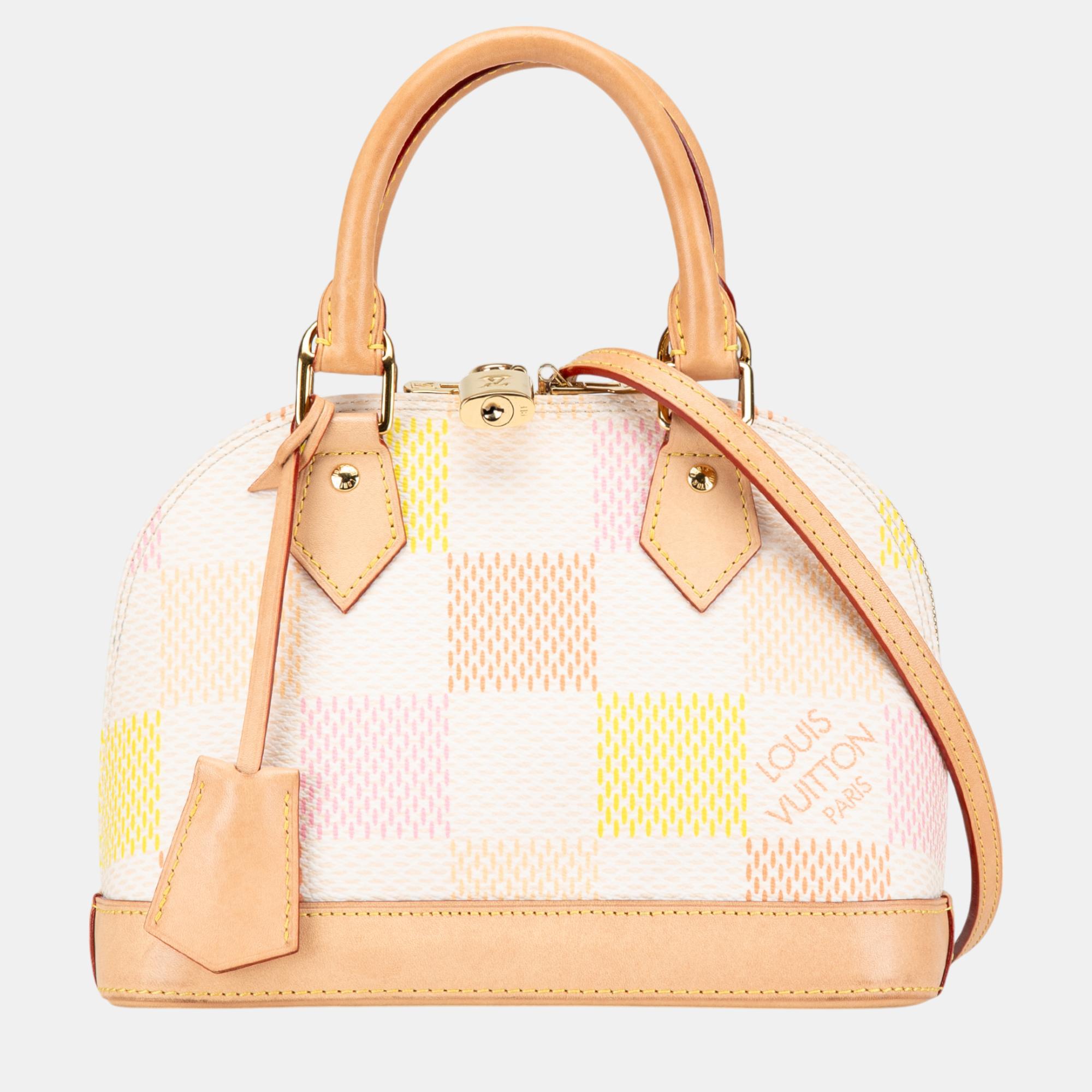 

Louis Vuitton Beige/Pink Damierlicious Giant Alma BB