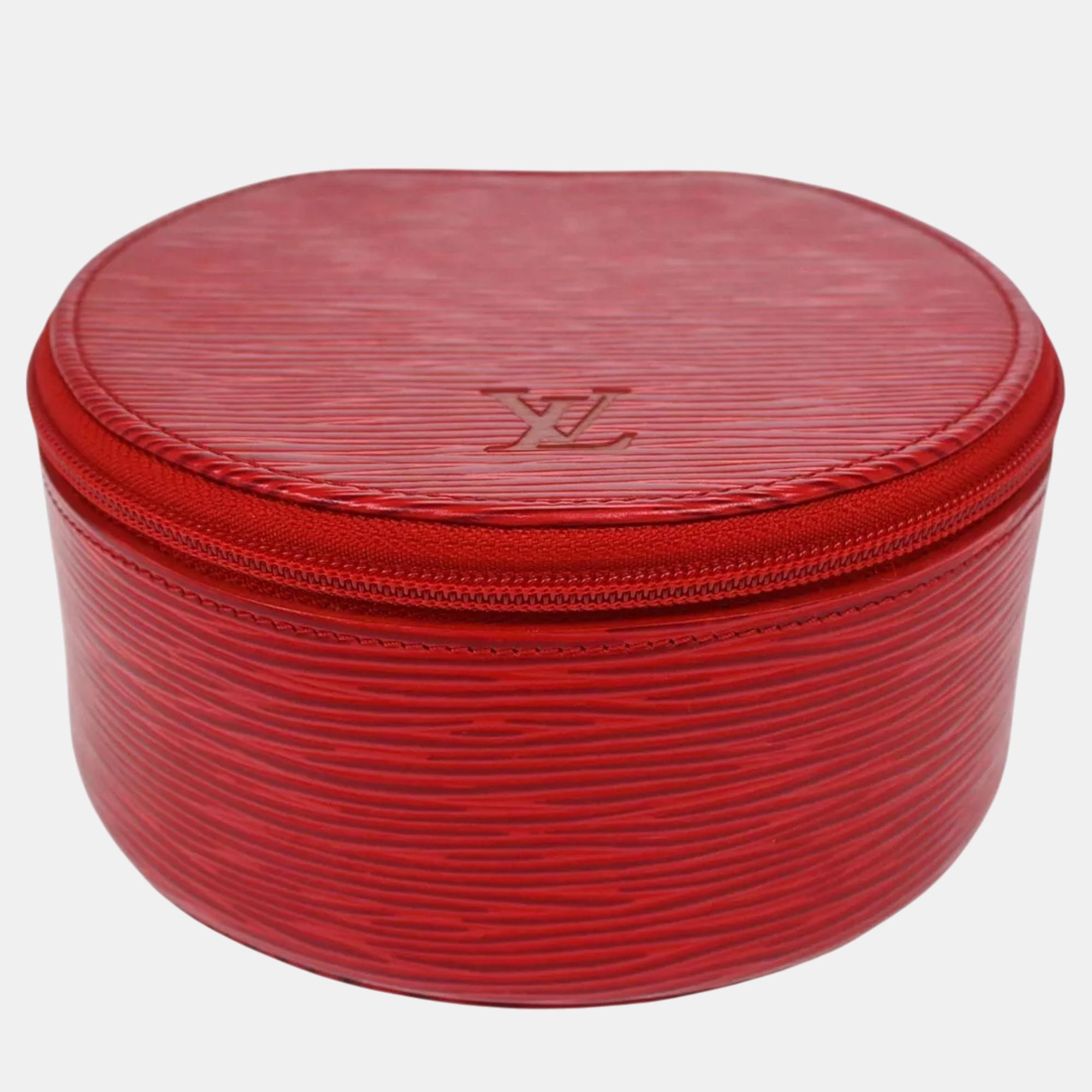 

Louis Vuitton Red Epi Leather Jewelry Case