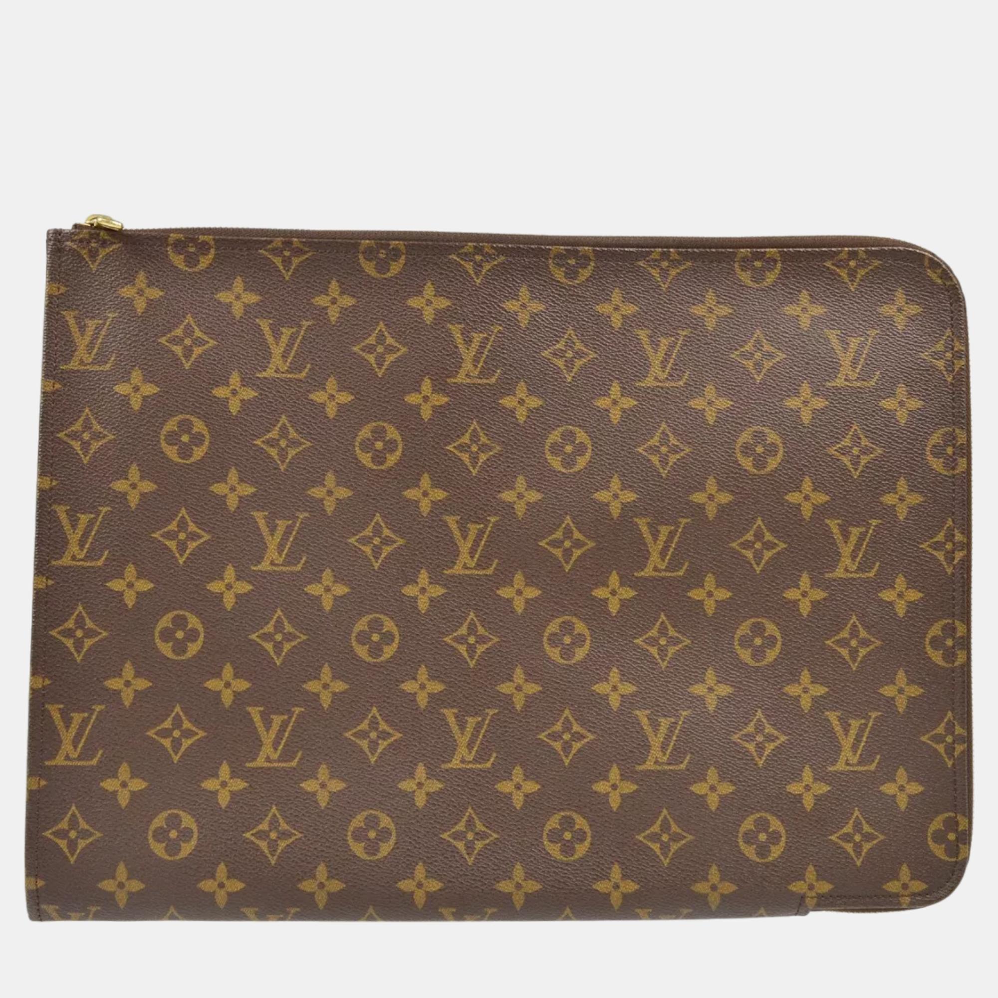 

Louis Vuitton Monogram Poche Documents Briefcase, Brown