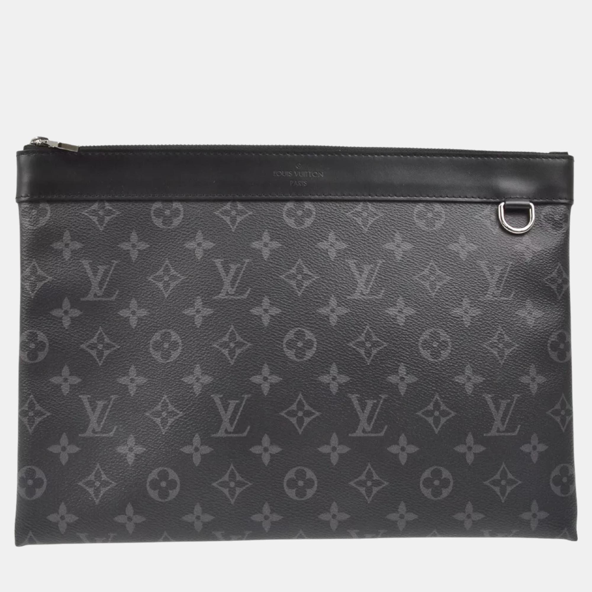 

Louis Vuitton Monogram Eclipse Pochette Discovery Clutch, Black