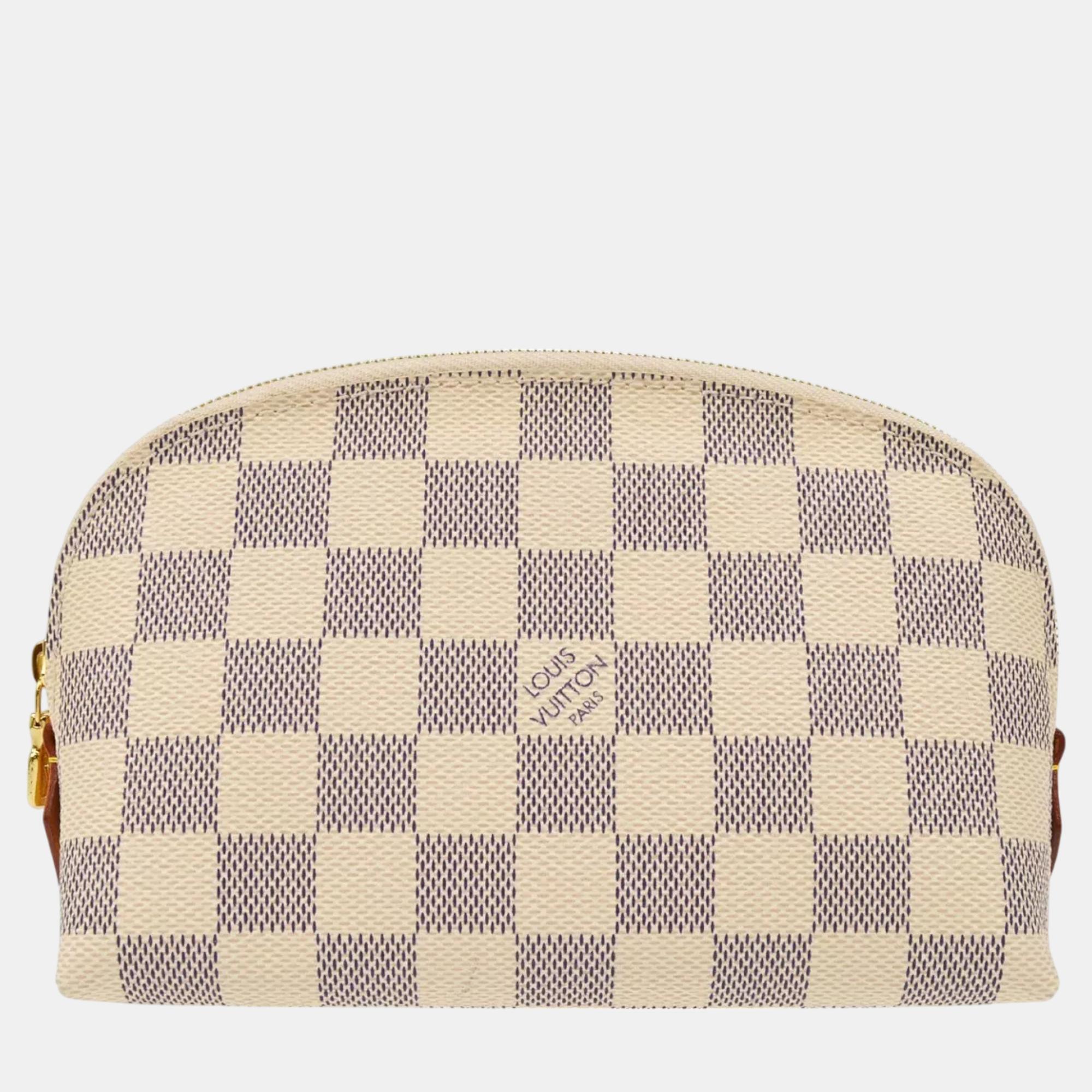 

Louis Vuitton Damier Azur Pochette Cosmetic PM Pouch, Blue