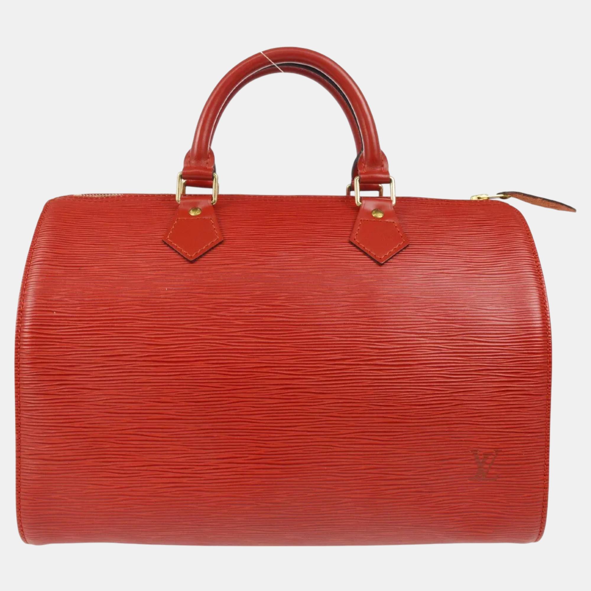 

Louis Vuitton Red Epi Speedy 30 Handbag