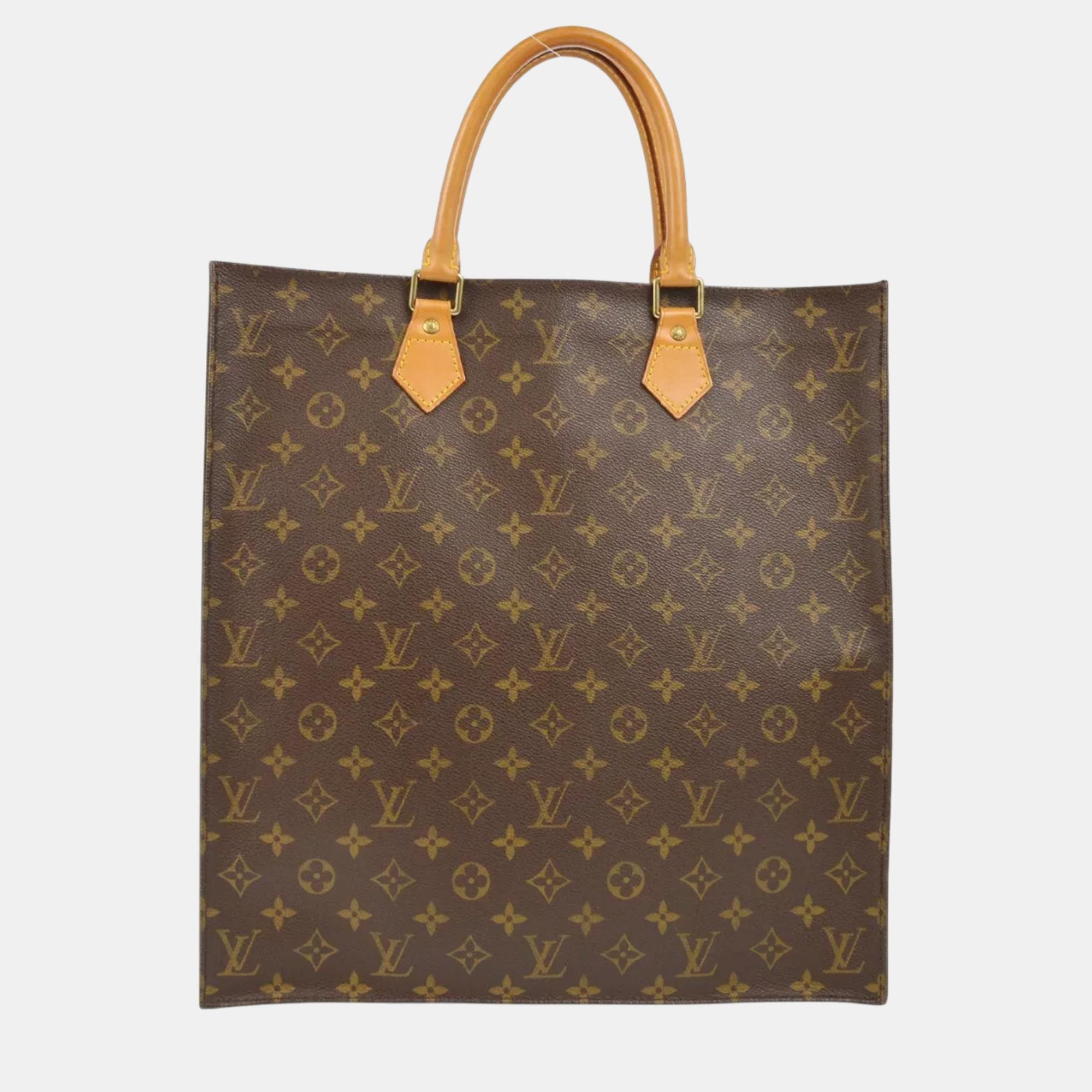 

Louis Vuitton Monogram Sac Plat Tote Bag, Brown