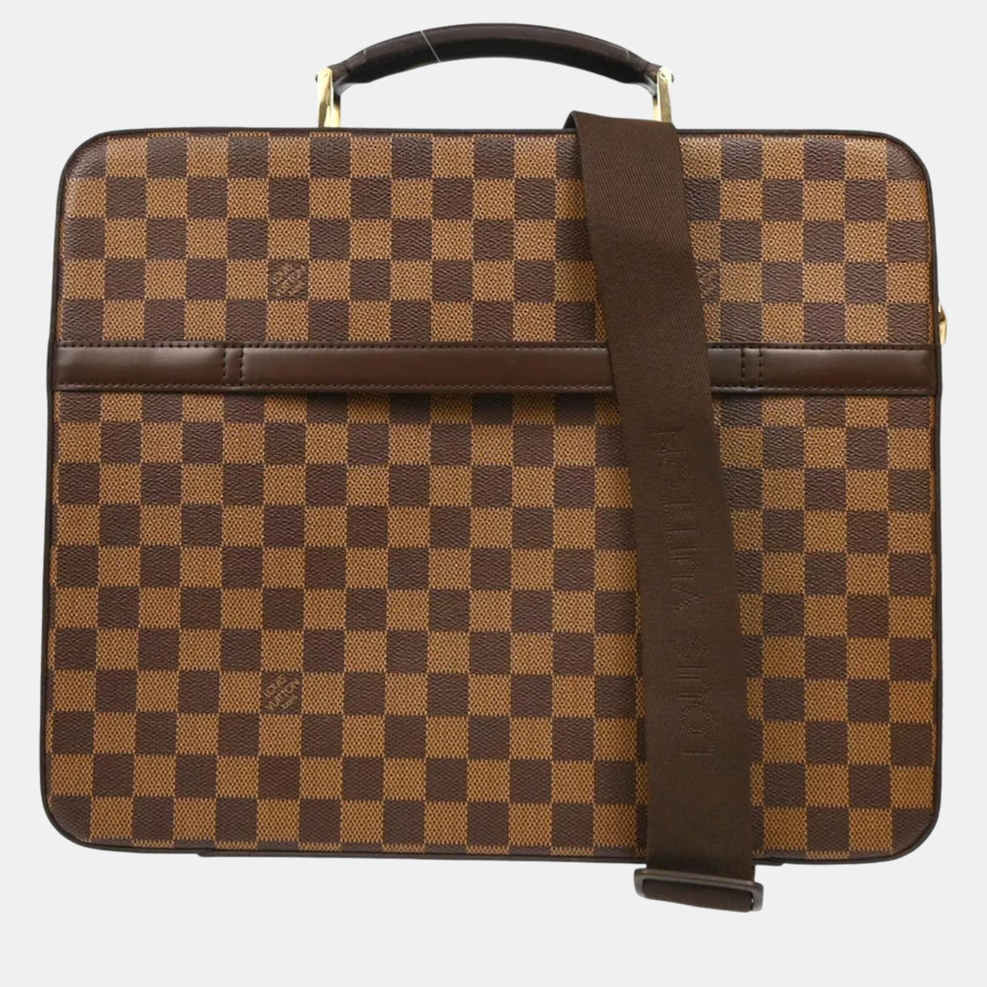 

Louis Vuitton Damier Porte Ordinateur Savana Laptop Bag, Brown