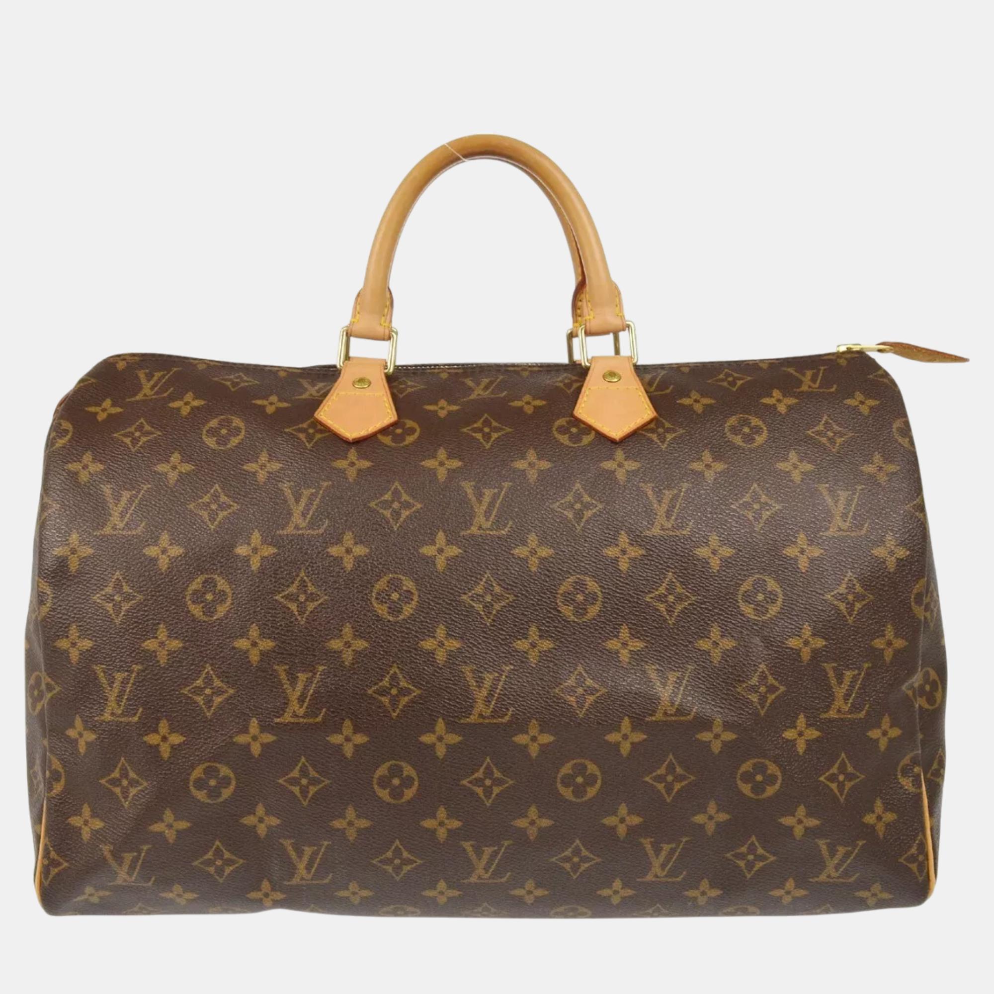 

Louis Vuitton Monogram Speedy 40 Duffle Handbag, Brown