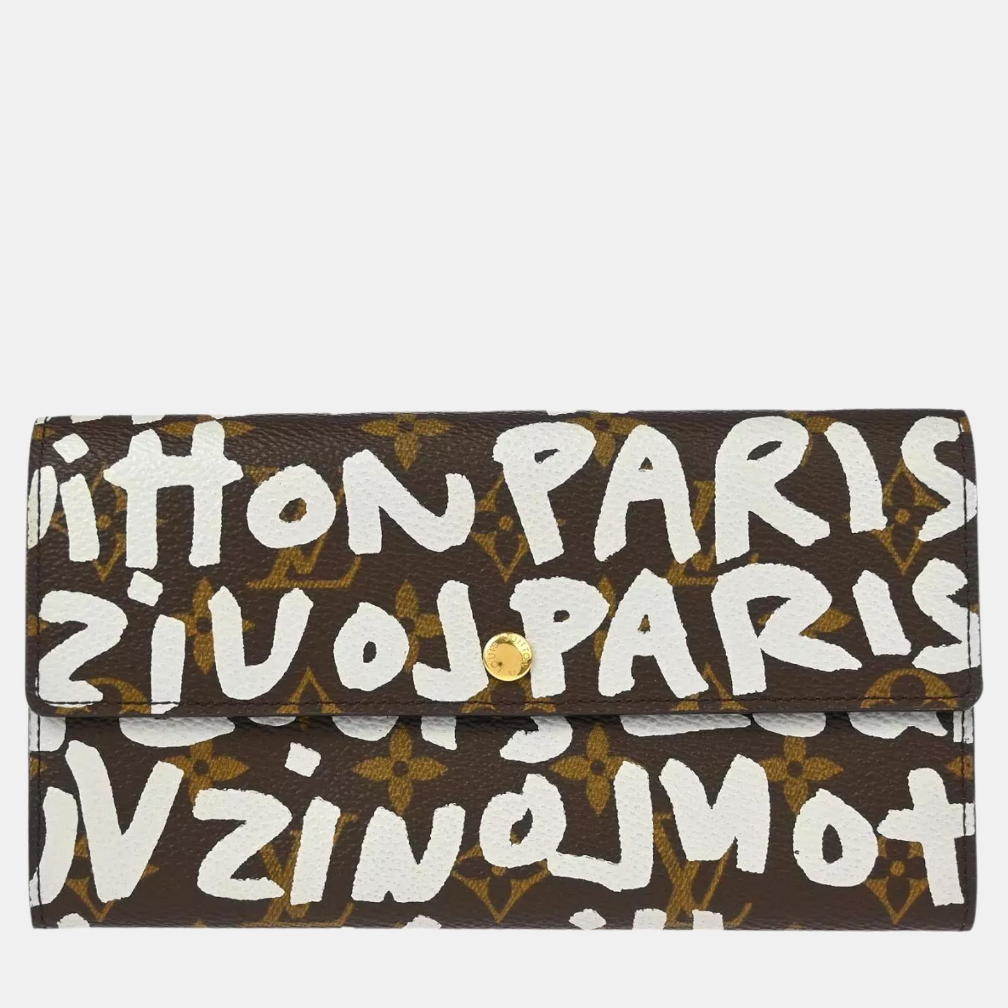 

Louis Vuitton Monogram Graffiti Porte Monnaie Credit Wallet, Brown