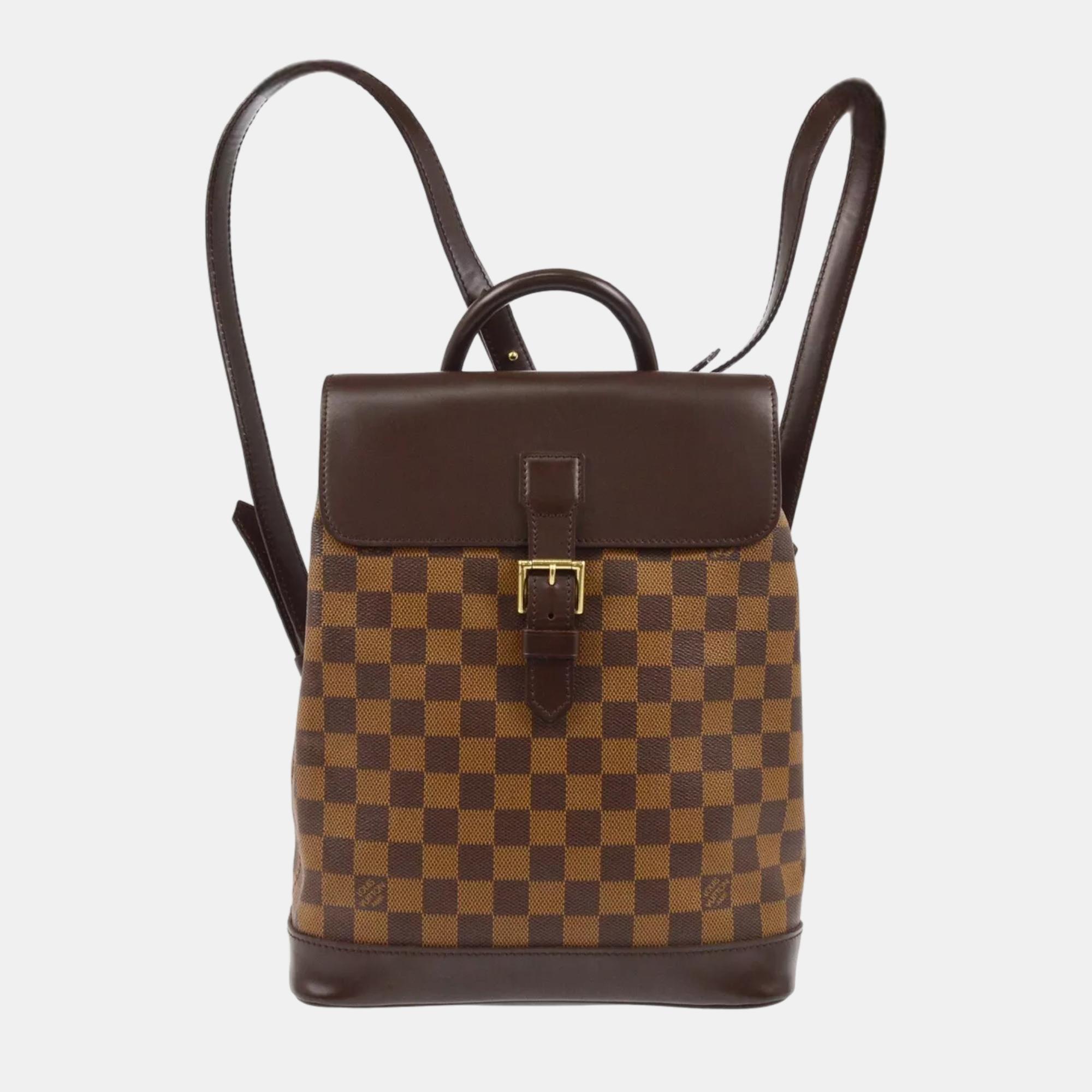 

Louis Vuitton Damier Ebene Canvas Soho Backpack, Brown