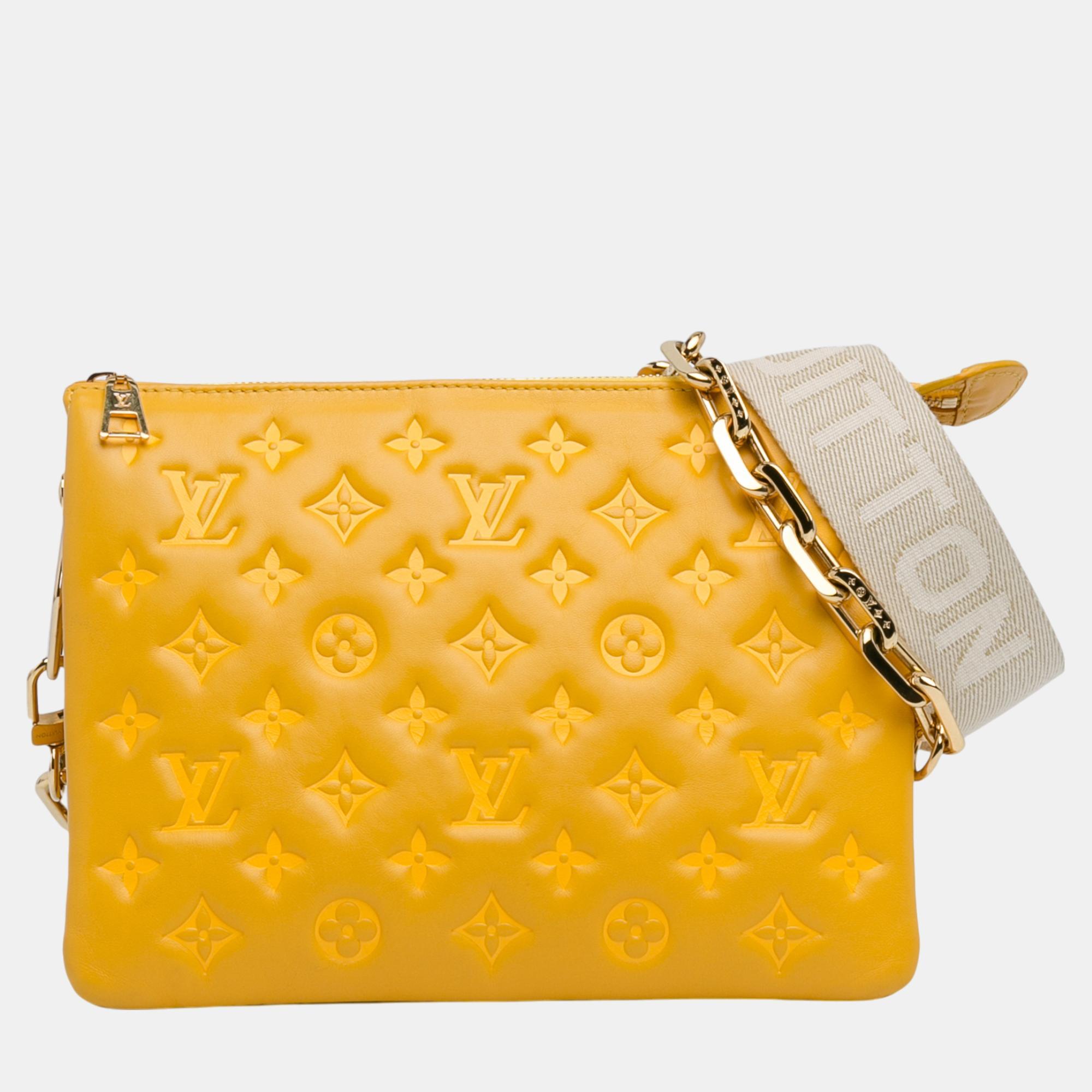 

Louis Vuitton Yellow Monogram Coussin PM