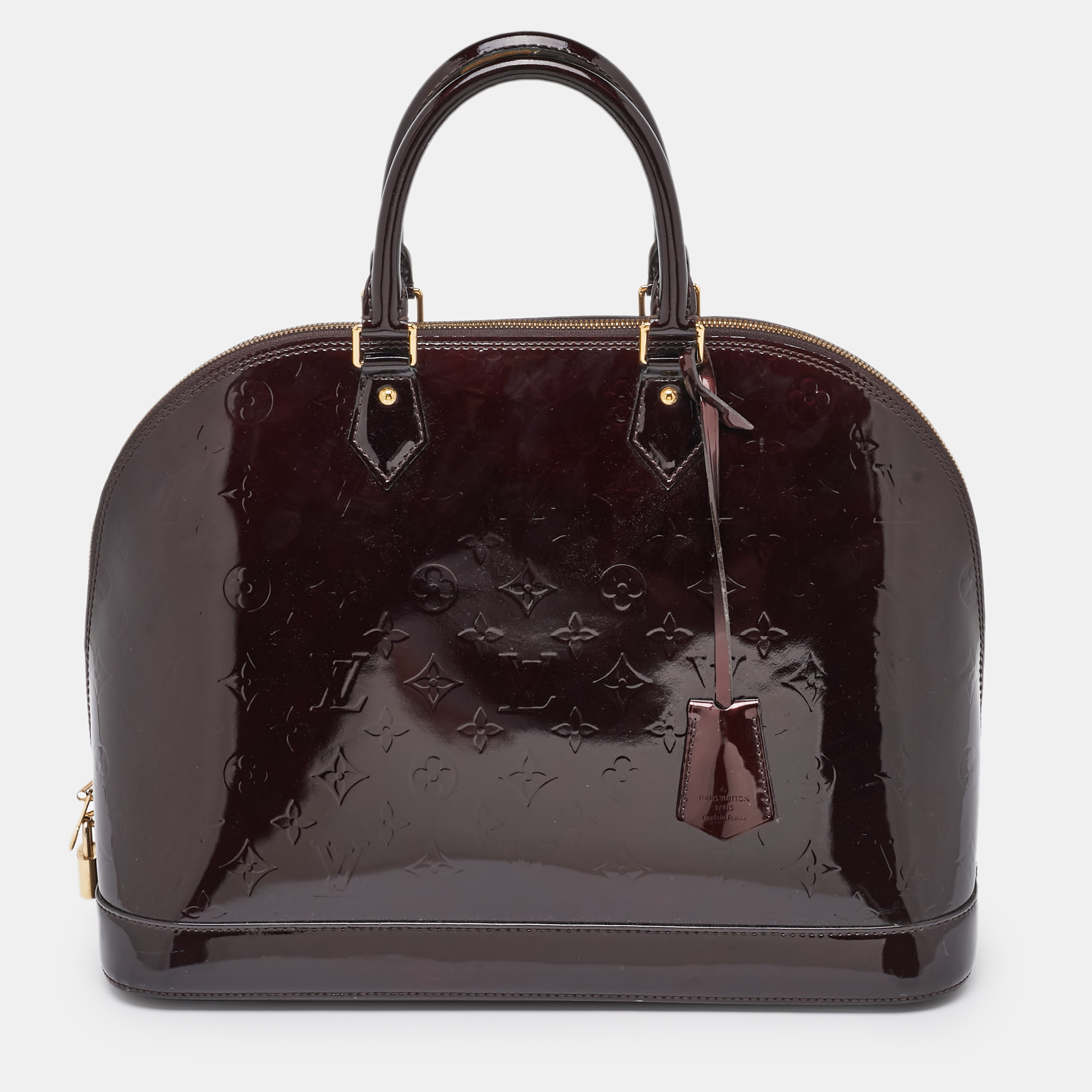 

Louis Vuitton Amarante Monogram Vernis Alma MM Bag, Burgundy