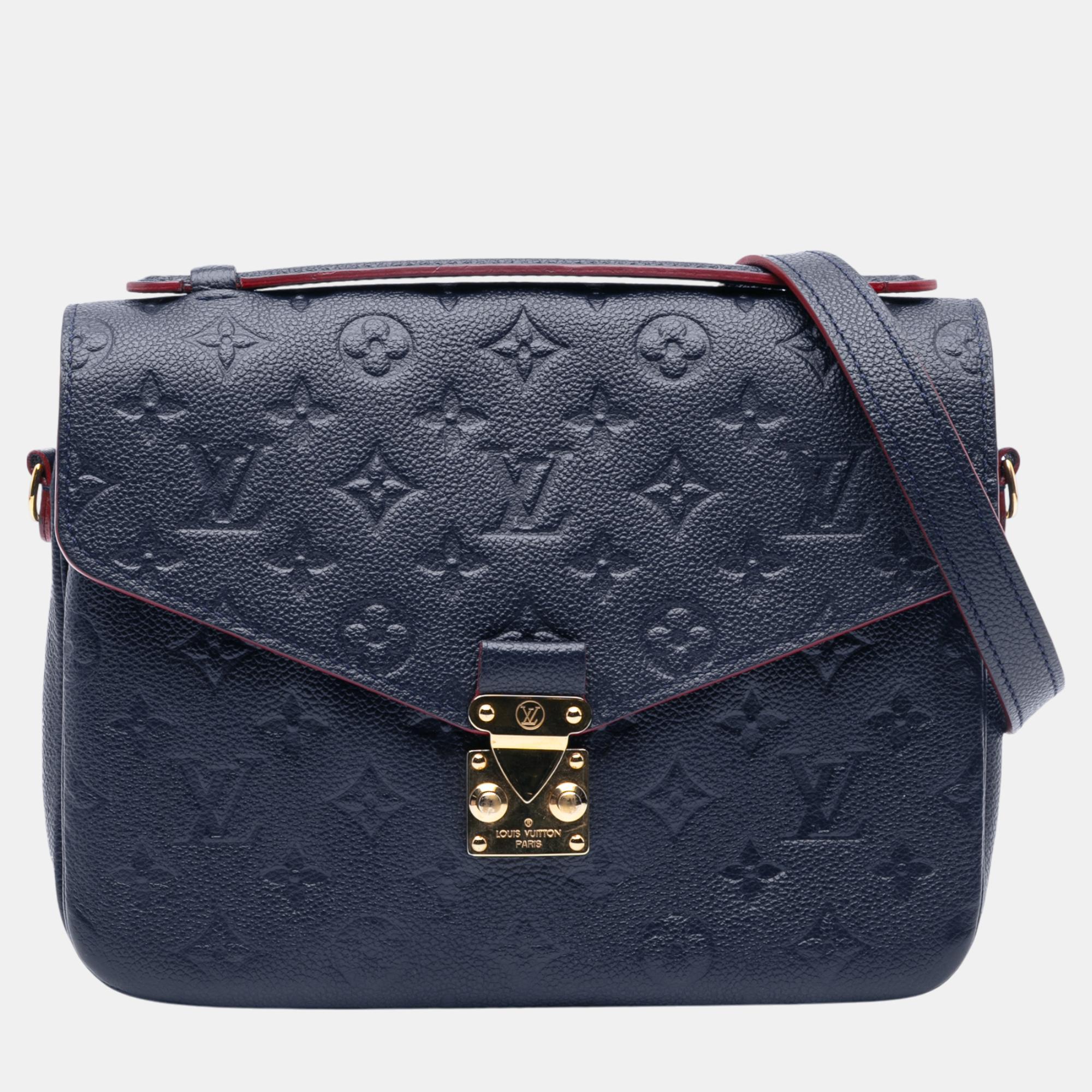 

Louis Vuitton Navy Blue Monogram Empreinte Pochette Metis