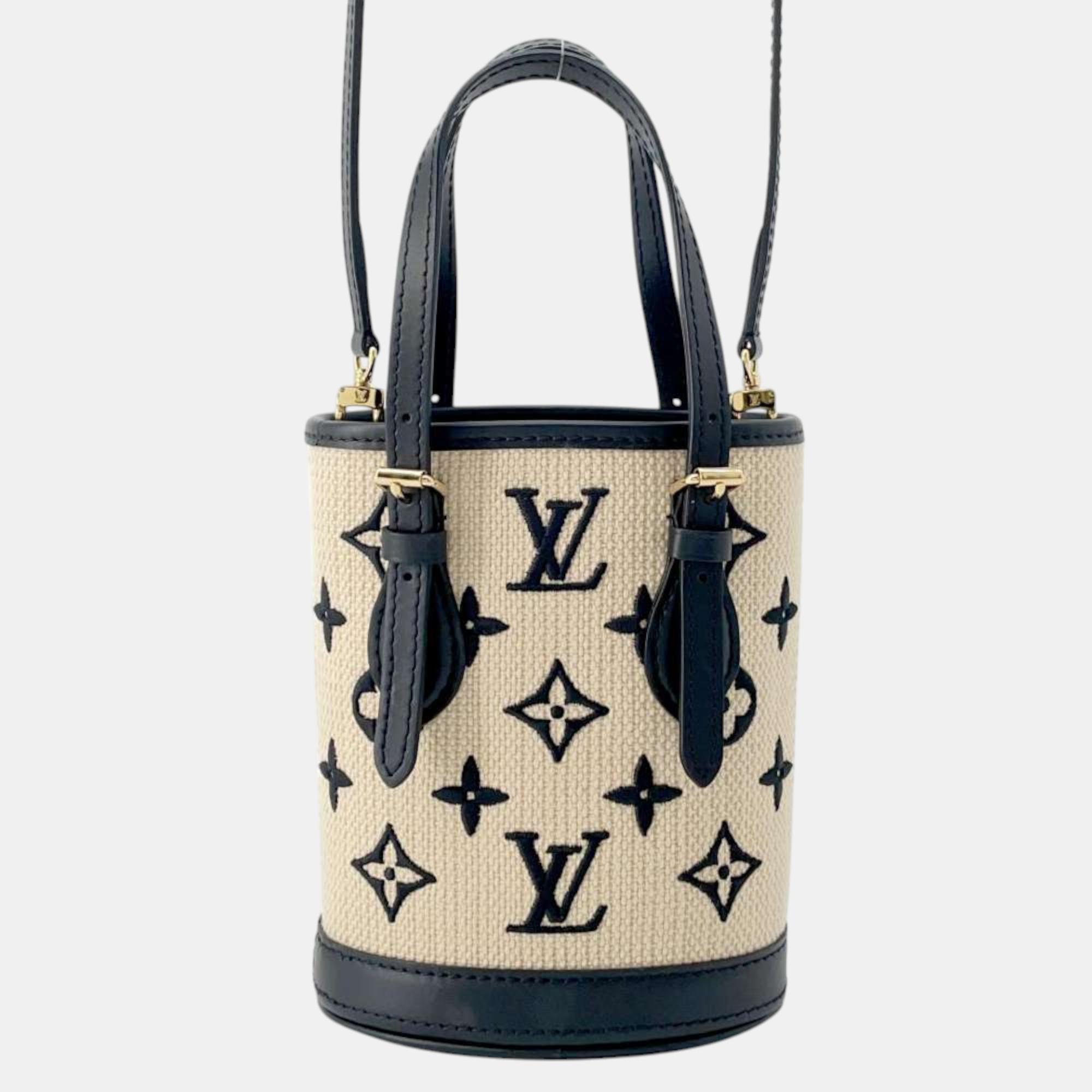 

Louis Vuitton Nano Bucket Beige/Noir Cotton Leather Size Nano