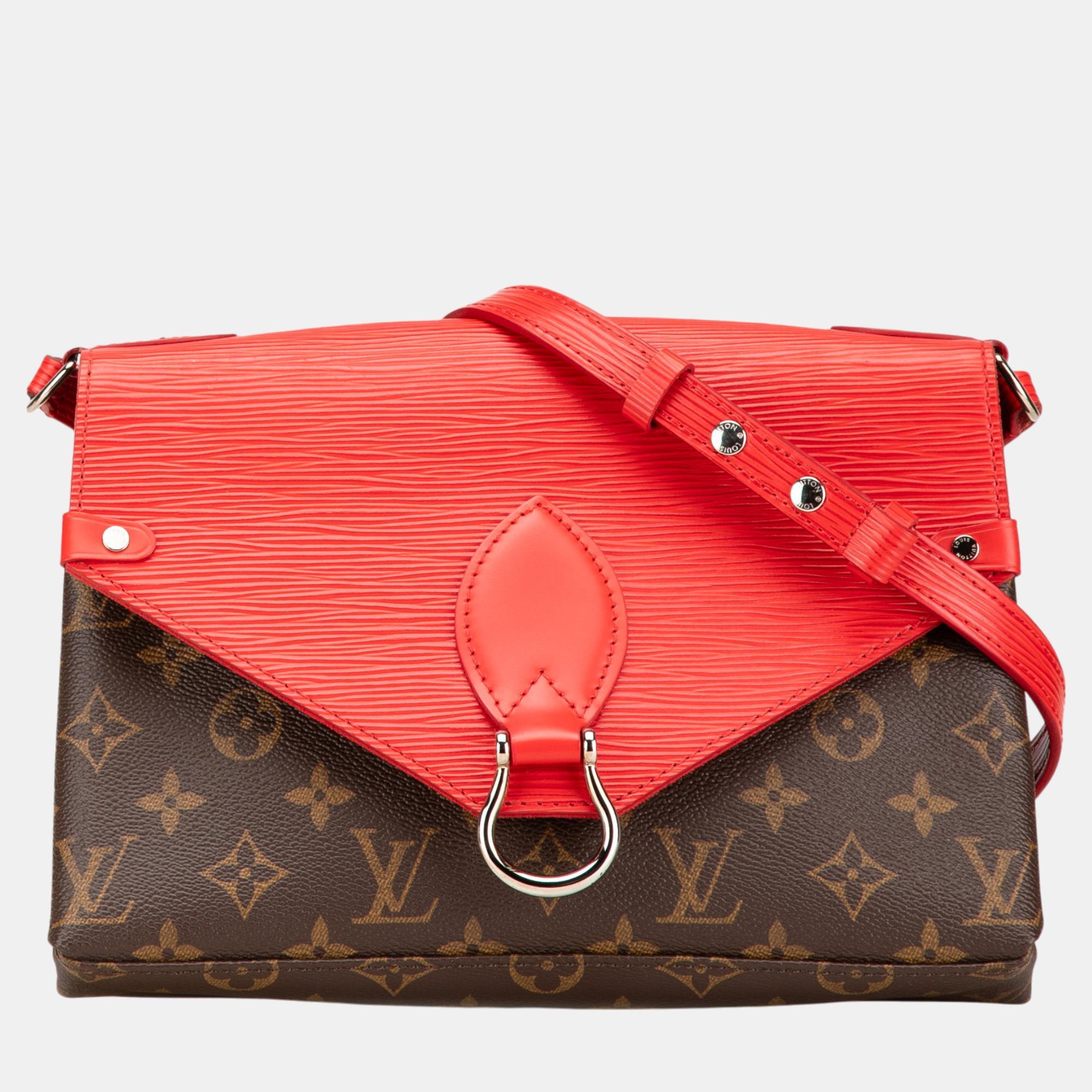 

Louis Vuitton Brown Red Monogram Epi Saint Michel