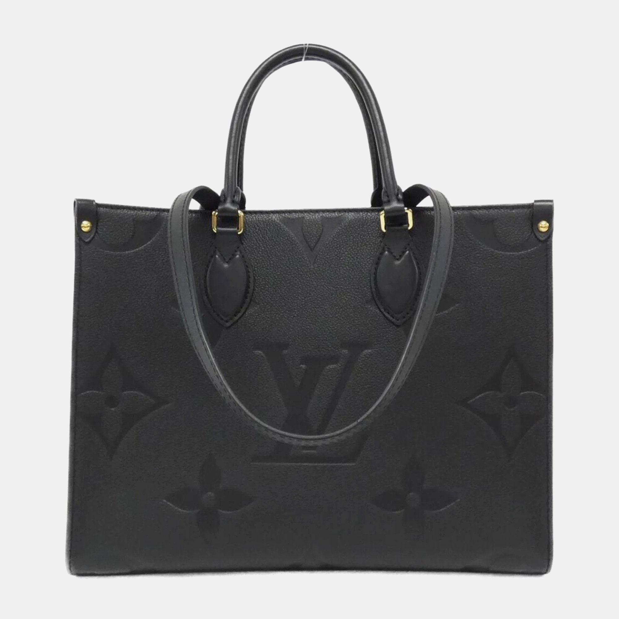 

Louis Vuitton Black Monogram Empreinte Leather OnTheGo MM Tote Bag