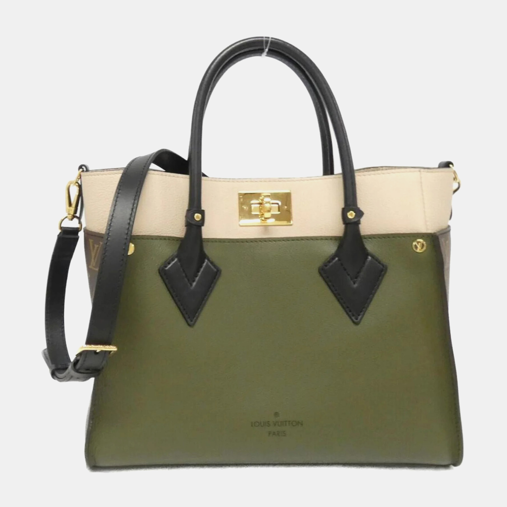 

Louis Vuitton Multicolor Leather On My Side MM Handbag, Green
