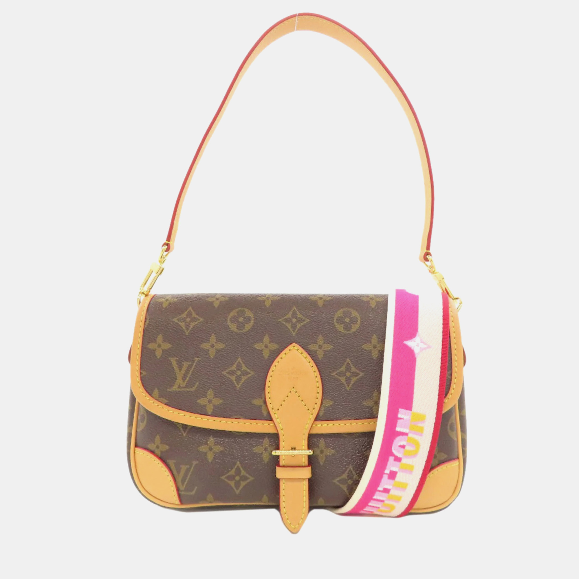 

Louis Vuitton Fuchsia Brown Monogram Canvas Diane PM Shoulder Bag