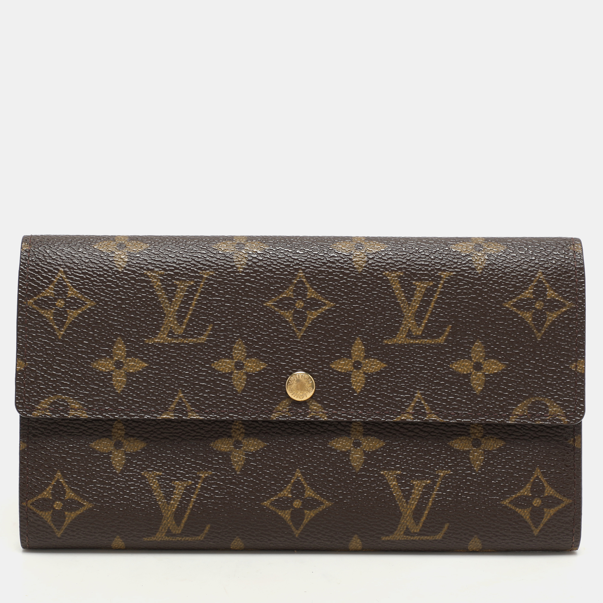 

Louis Vuitton Monogram Canvas Sarah Wallet, Brown