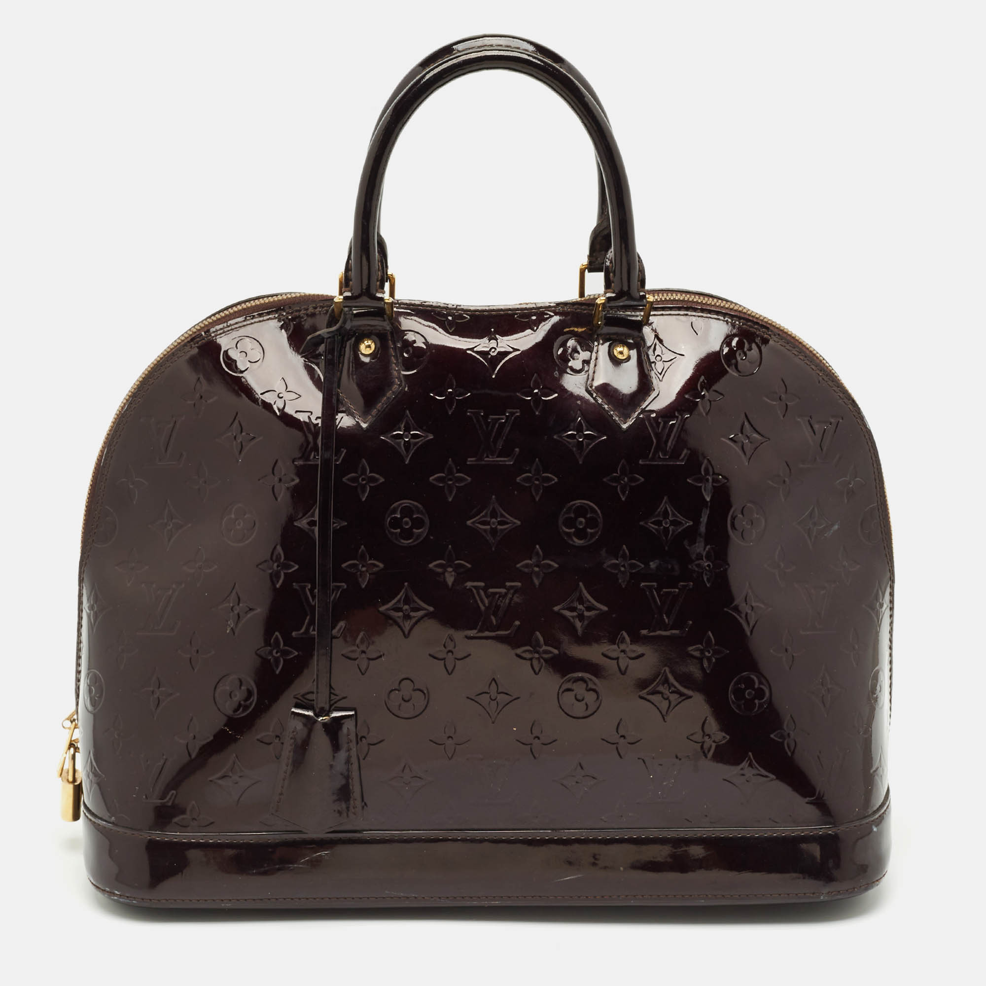 

Louis Vuitton Amarante Monogram Vernis Alma GM Bag, Burgundy