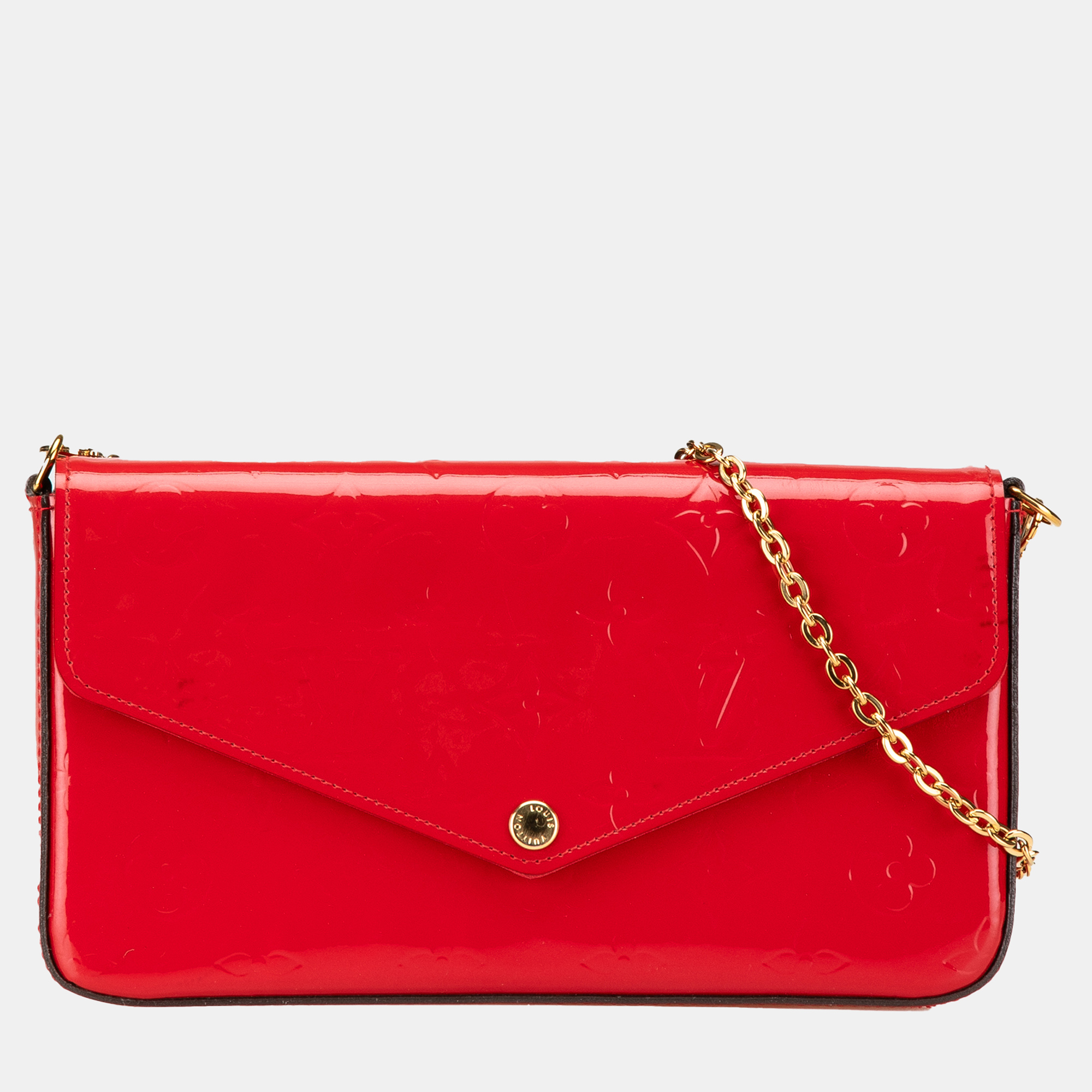 

Louis Vuitton Red Monogram Vernis Pochette Felicie