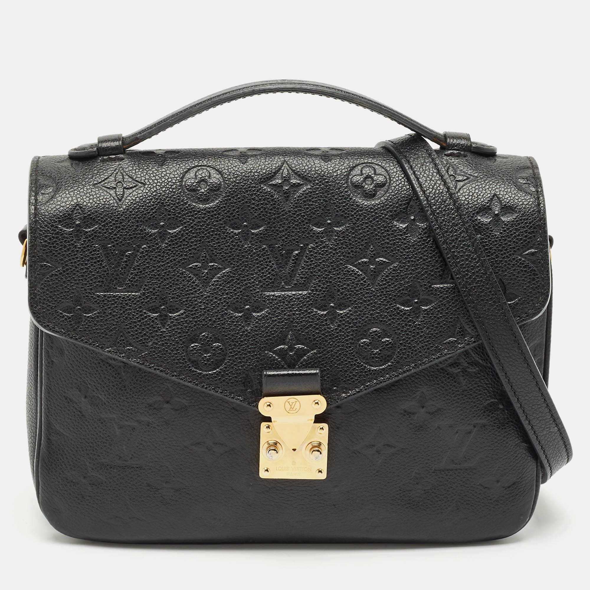 

Louis Vuitton Black Monogram Empreinte Pochette Metis Bag