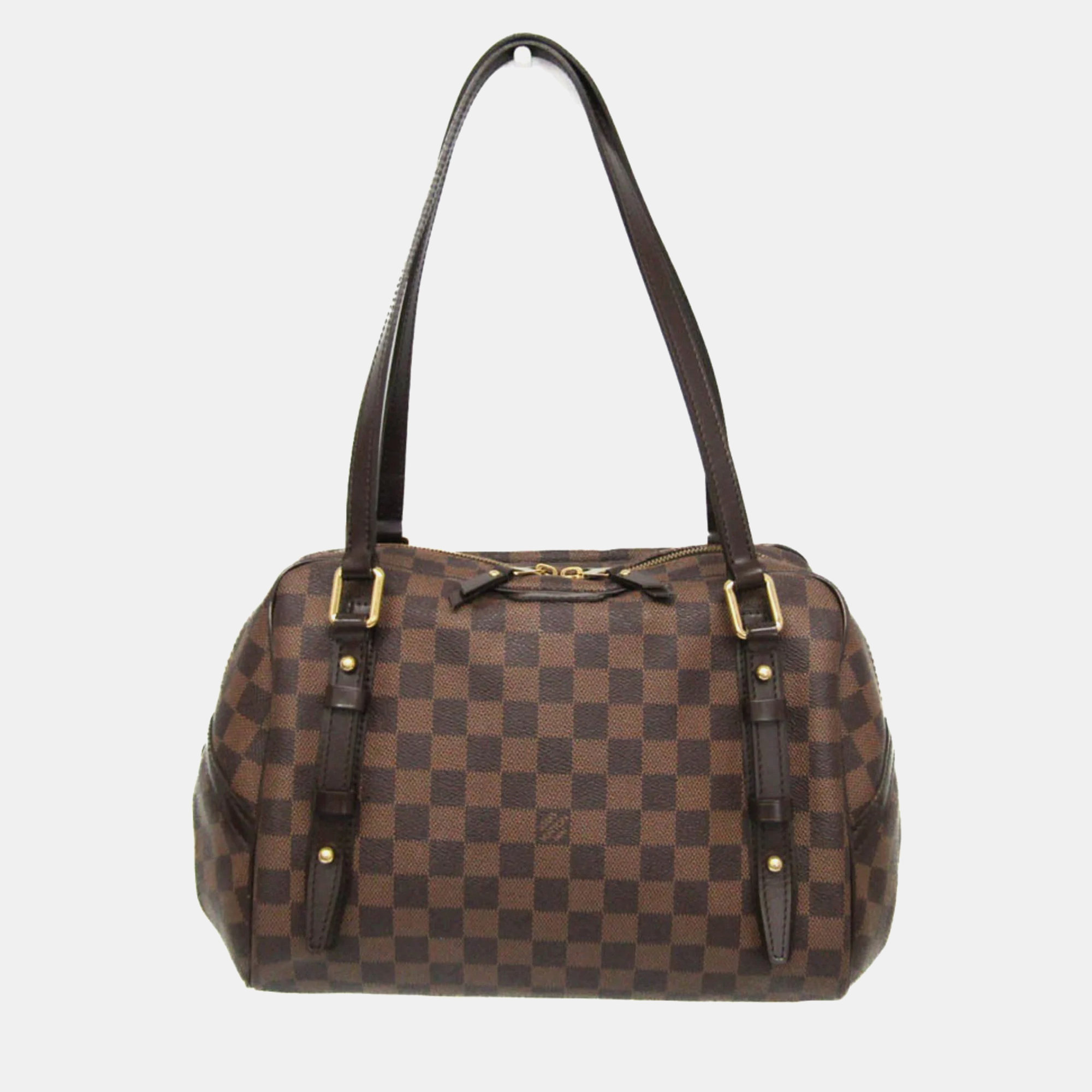 

Louis Vuitton Damier Rivington PM Shoulder Bag Ebene, Brown