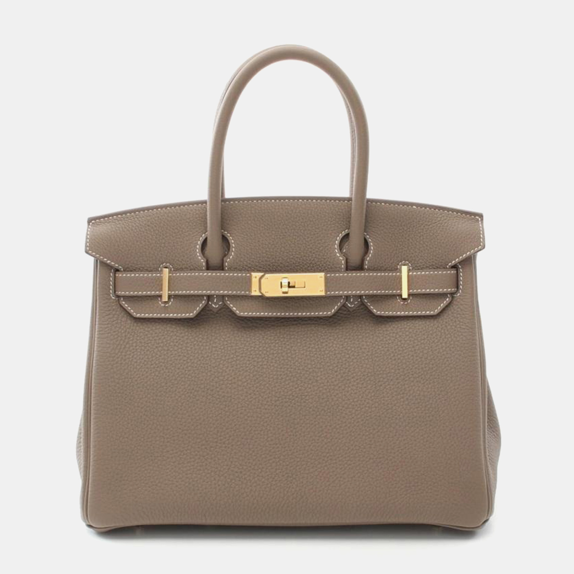

Hermes Etoupe Leather Birkin 30 Tote Bag, Brown