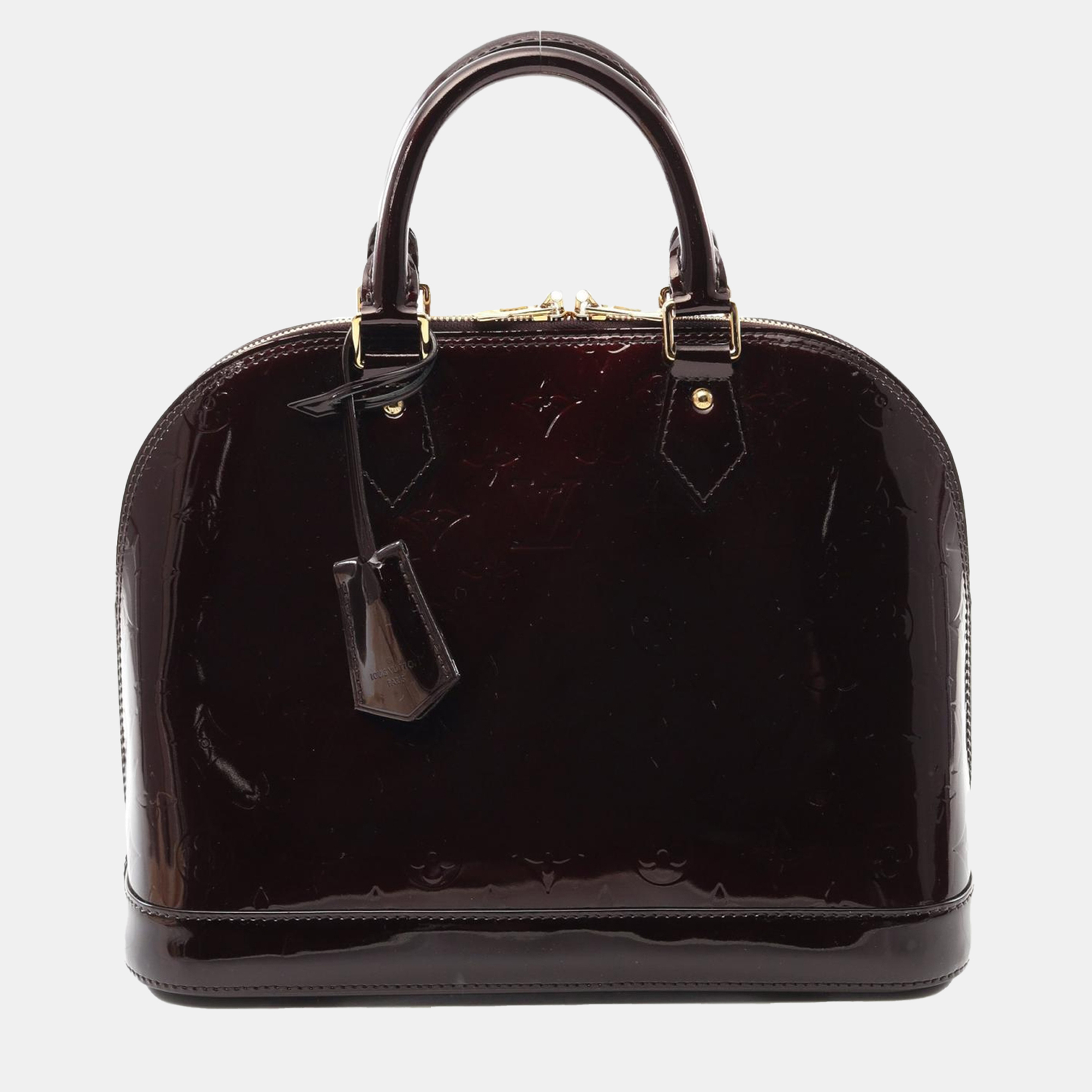 

Louis Vuitton Vernis Leather Monogram Alma PM Handbag, Black