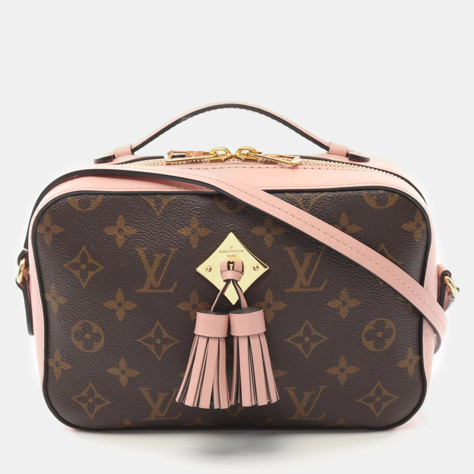 

Louis Vuitton Saintonge Shoulder Bag Monogram Canvas Brown Pink