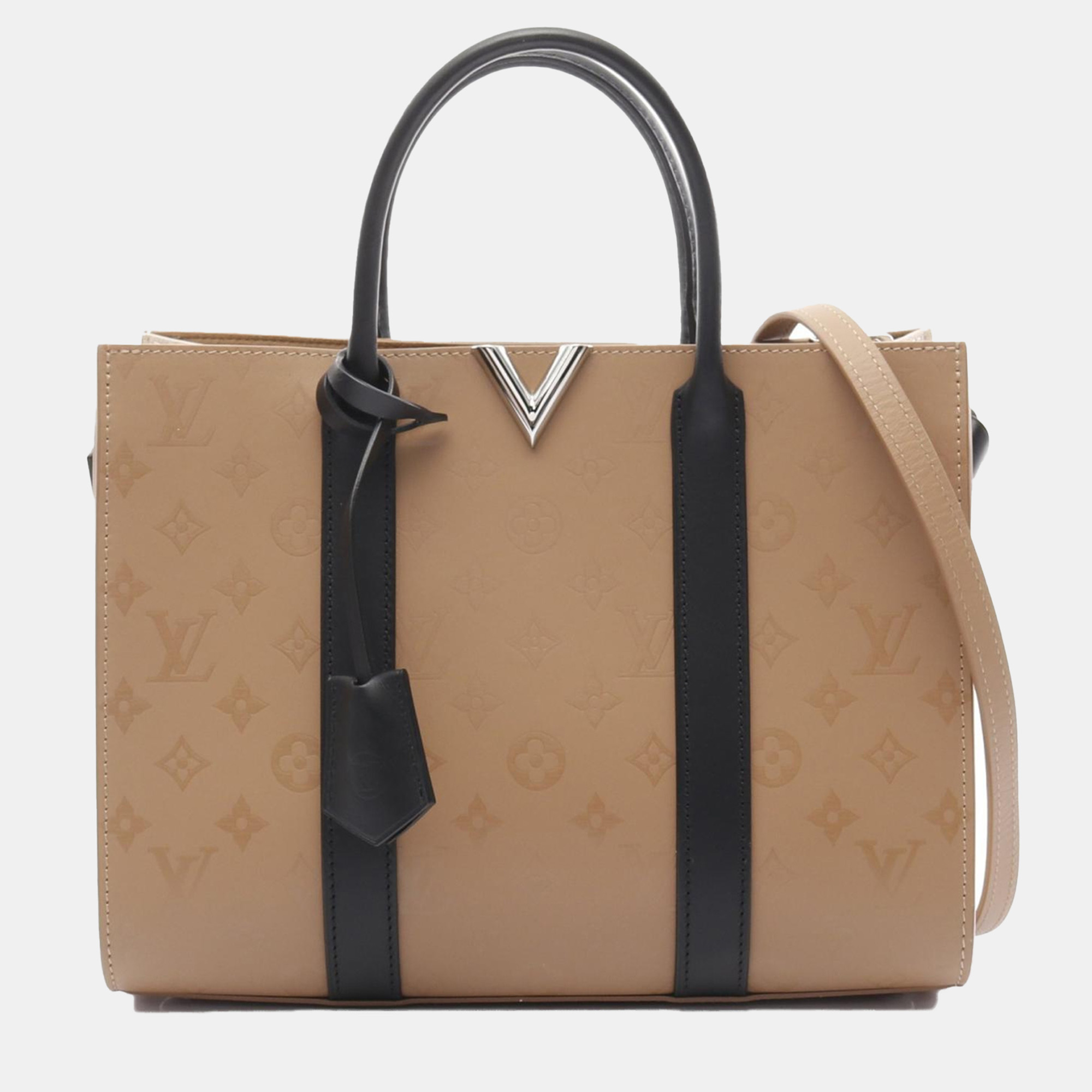 

Louis Vuitton Very Mm 2Way Tote Bag Monogram Leather Beige Black
