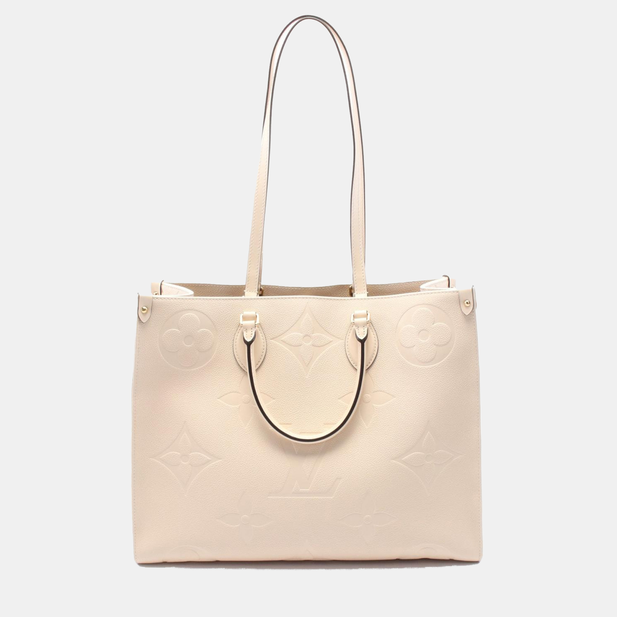 

Louis Vuitton On The Go Gm 2Way Tote Bag Monogram Leather Beige Lv