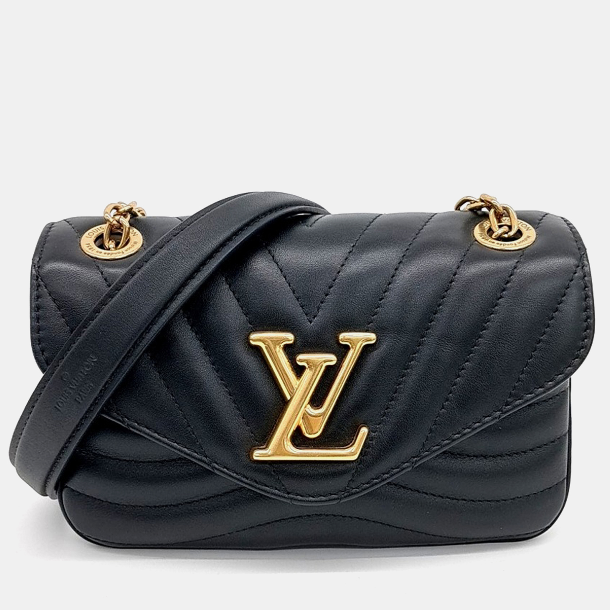 

Louis Vuitton Black Leather New Wave Chain Shoulder Bag PM
