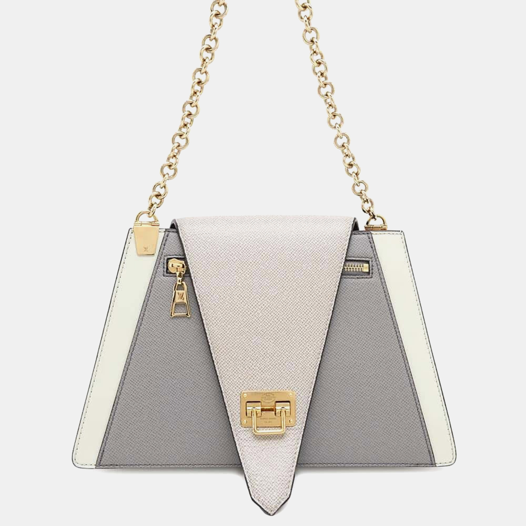 

Louis Vuitton Gray Taiga Leather Trapeze Shoulder Bag, Grey