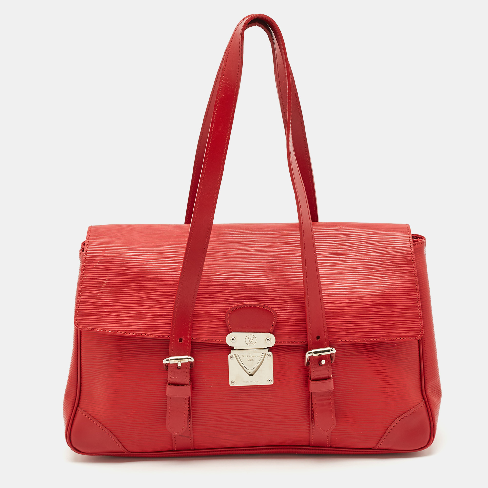 

Louis Vuitton Red Epi Leather Segur MM Bag