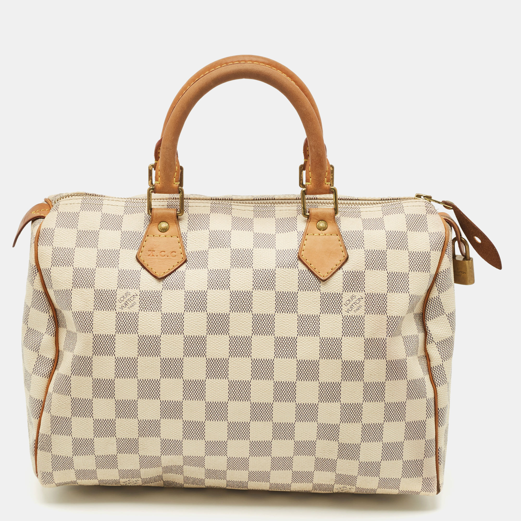 

Louis Vuitton Damier Azur Canvas Speedy 30 Bag, White