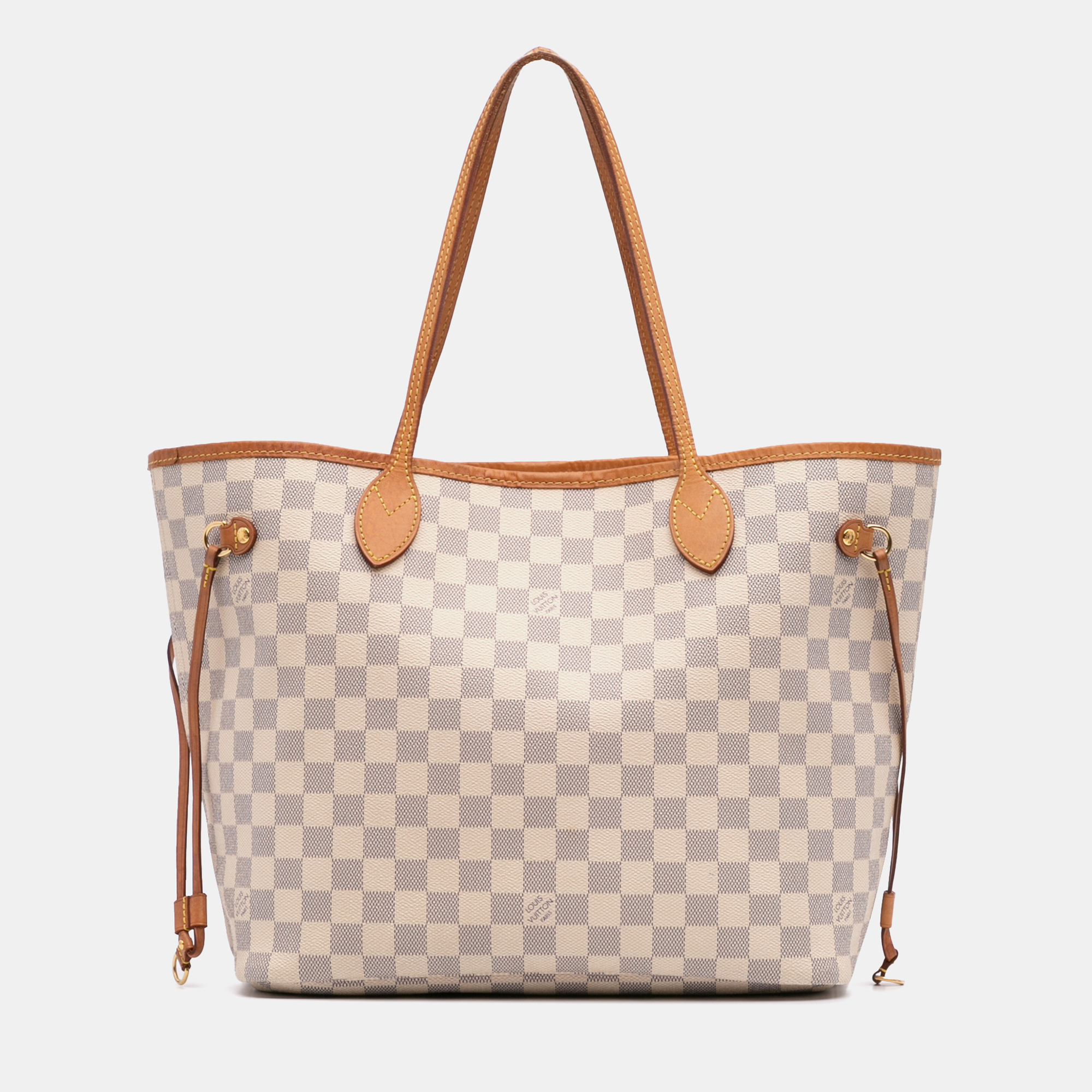 

Louis Vuitton White Damier Azur Neverfull MM Bag