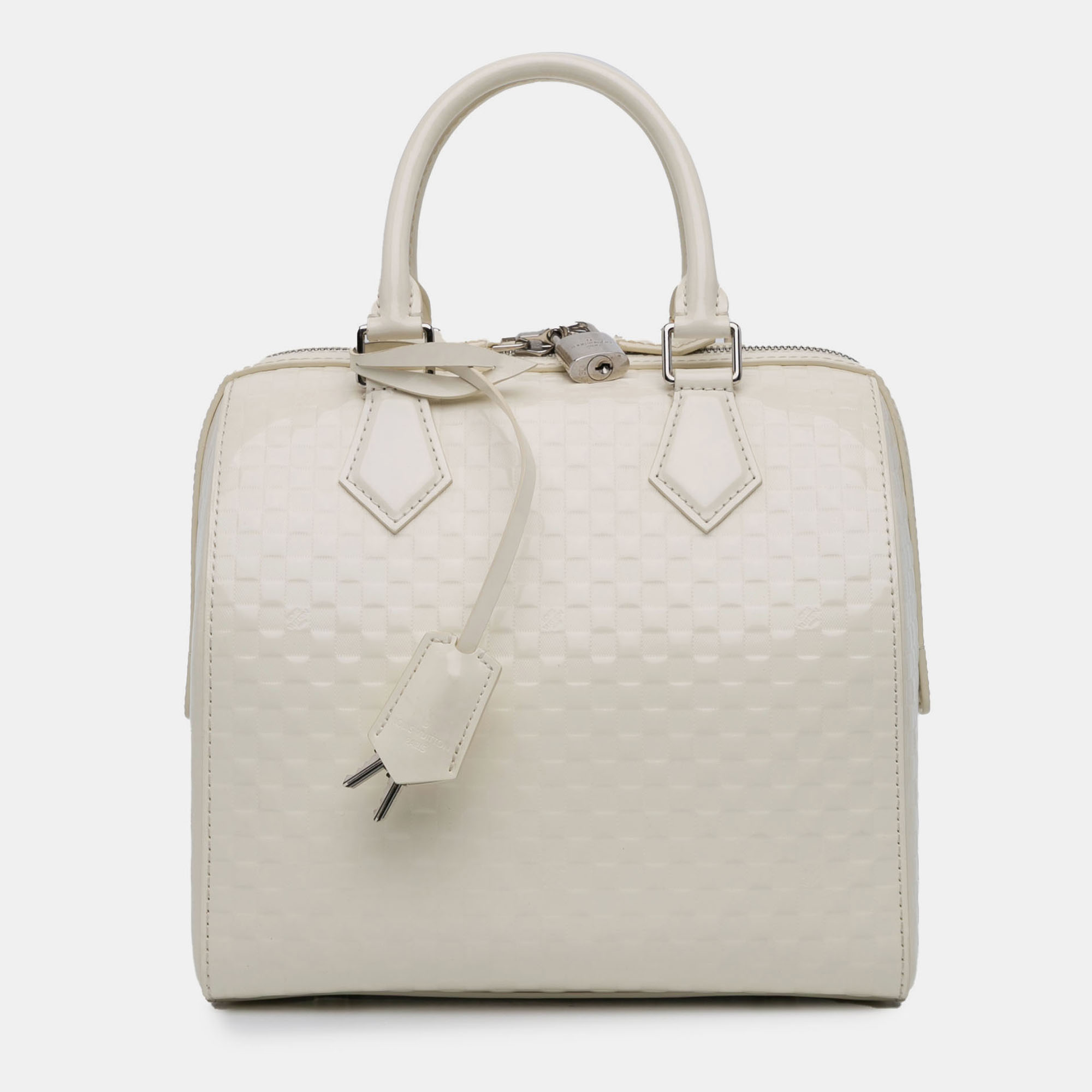 

Louis Vuitton White Damier Facette Speedy Cube MM