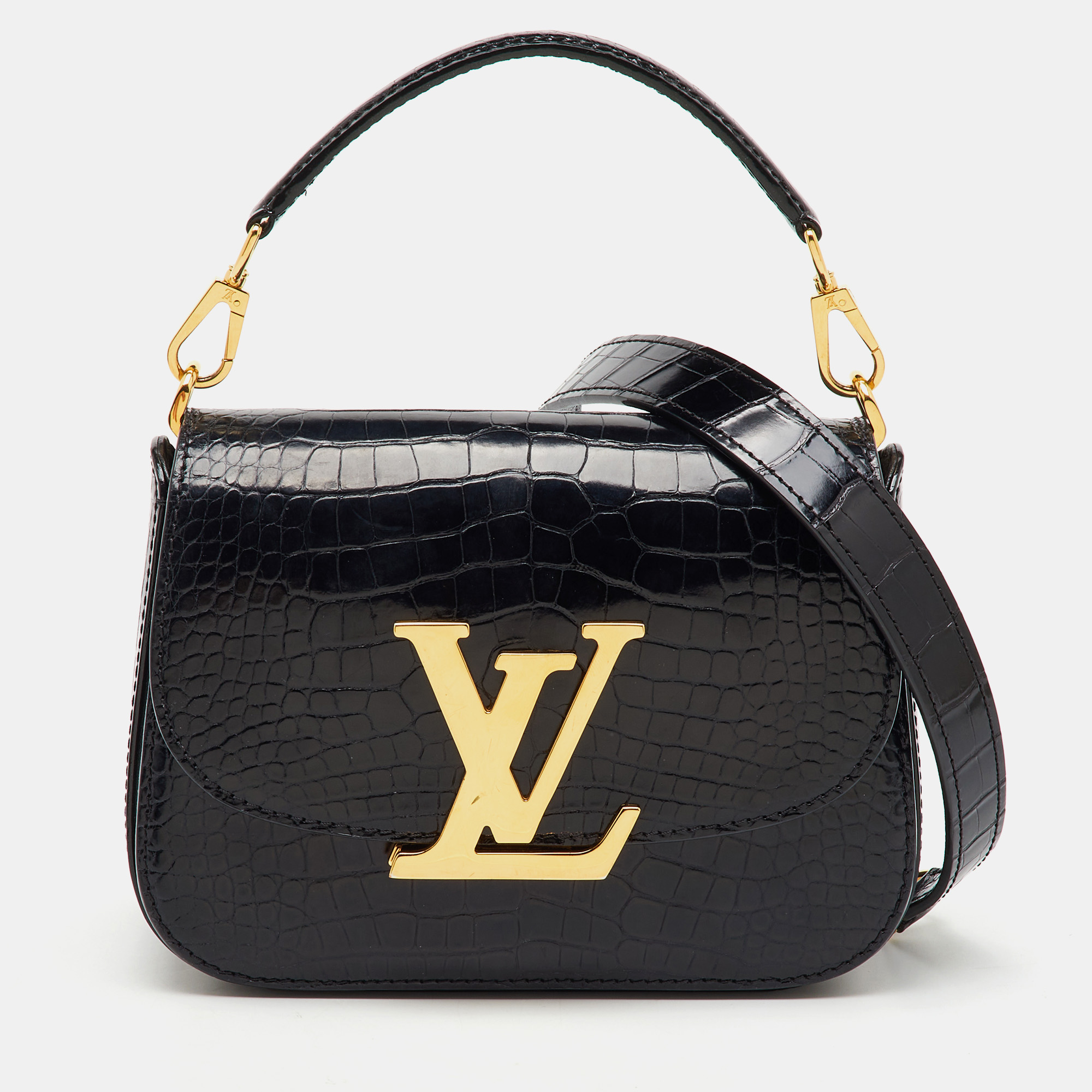 

Louis Vuitton Black Alligator Vivienne Bag