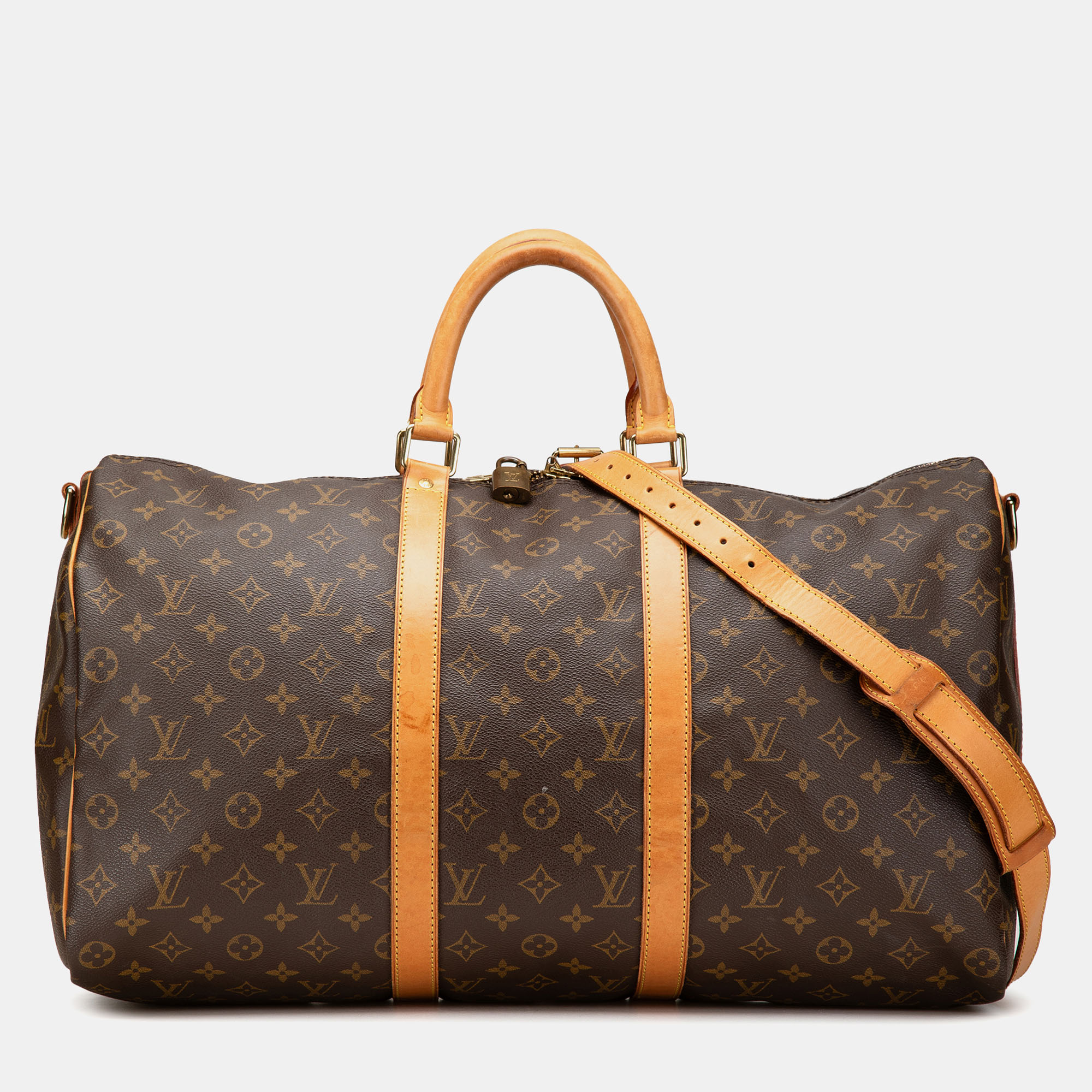 

Louis Vuitton Brown Monogram Keepall Bandouliere 50