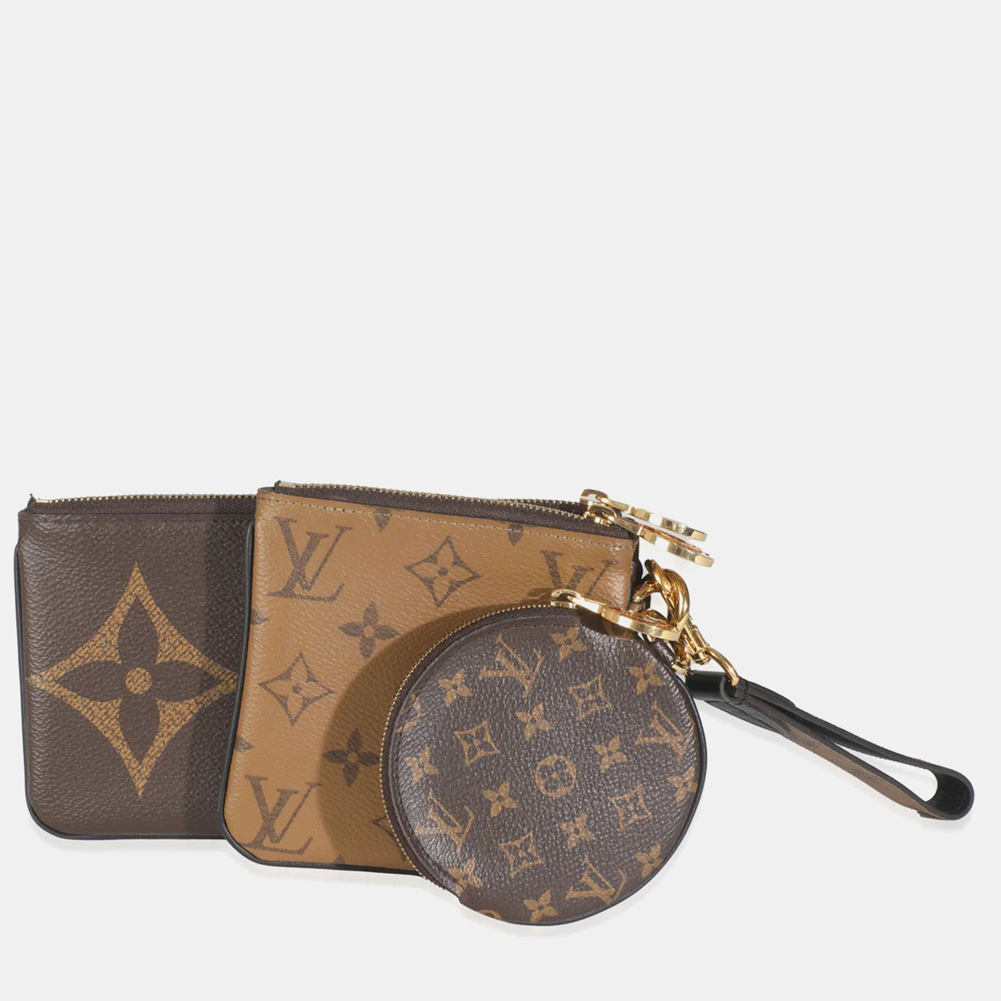 

Louis Vuitton Reverse Monogram Canvas Trio Pochette bag, Brown
