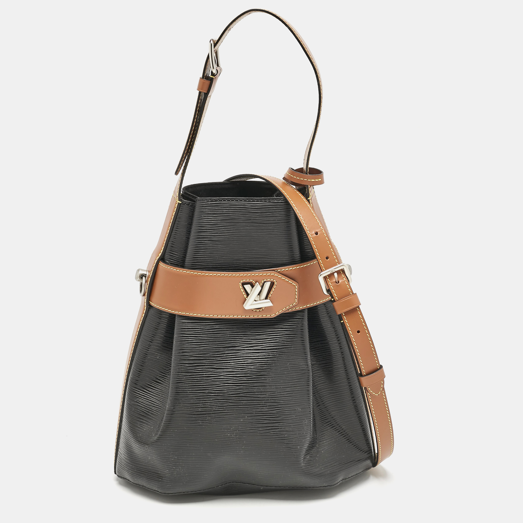 

Louis Vuitton Black/Brown Epi Leather Twist Bucket Bag