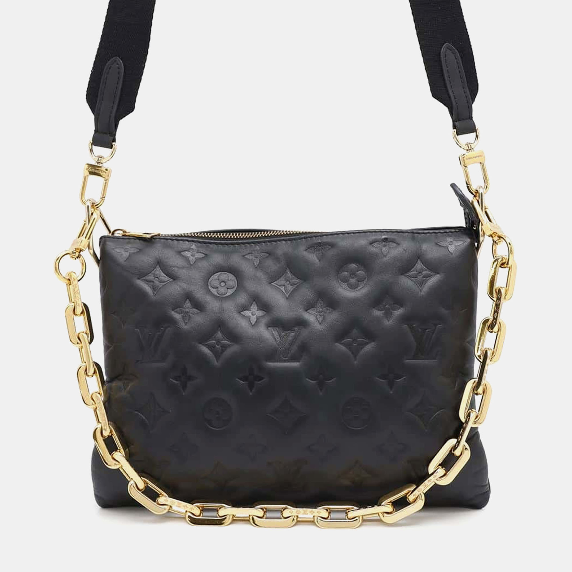 

Louis Vuitton Noir Monogram Lambskin Coussin Size Pm, Black