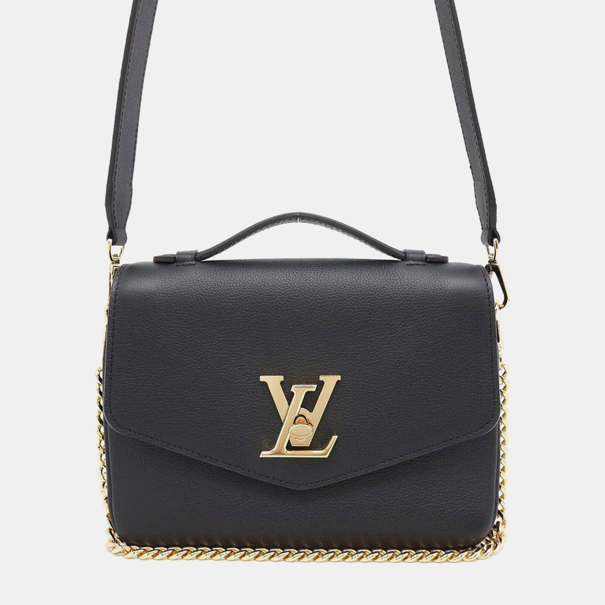 

Louis Vuitton Black Leather Oxford Lockme Shoulder Bag