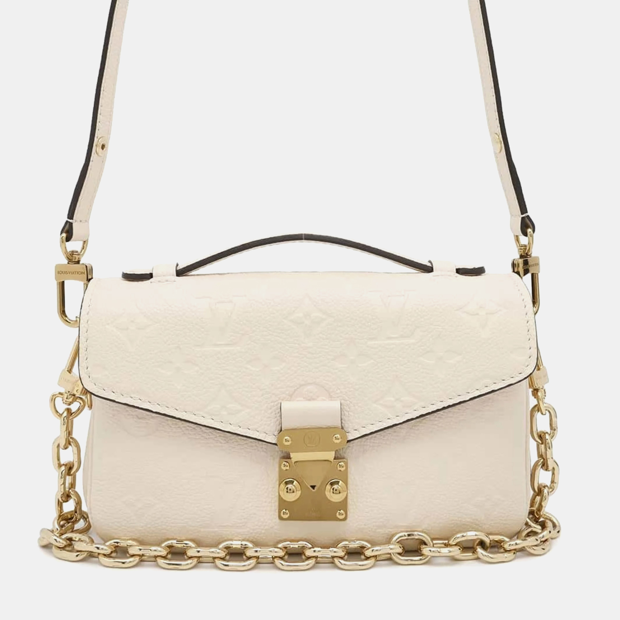 

Louis Vuitton Monogram Empreinte Pochette Metis EW, Cream