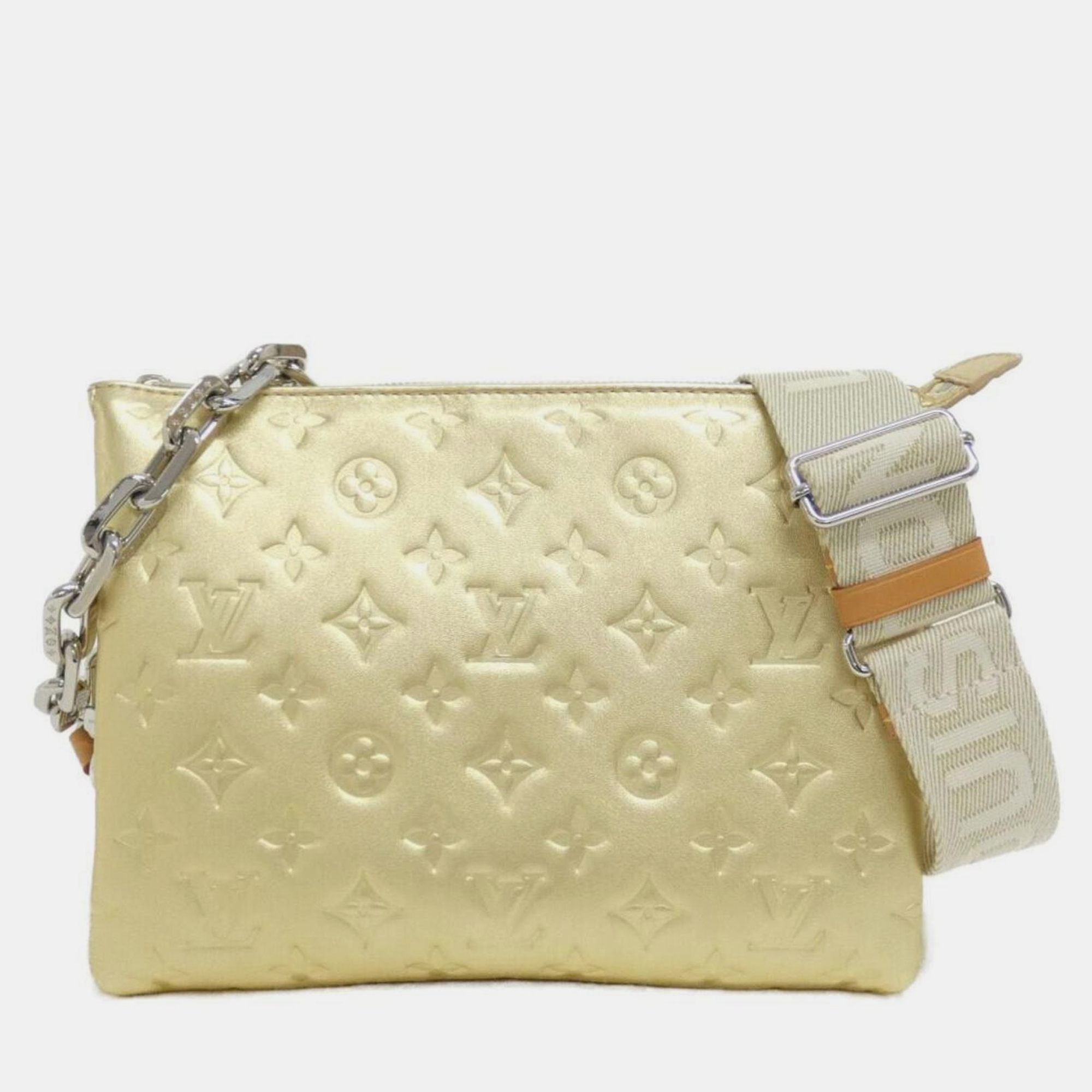

Louis Vuitton Gold Leather Monogram Coussin PM Shoulder Bag